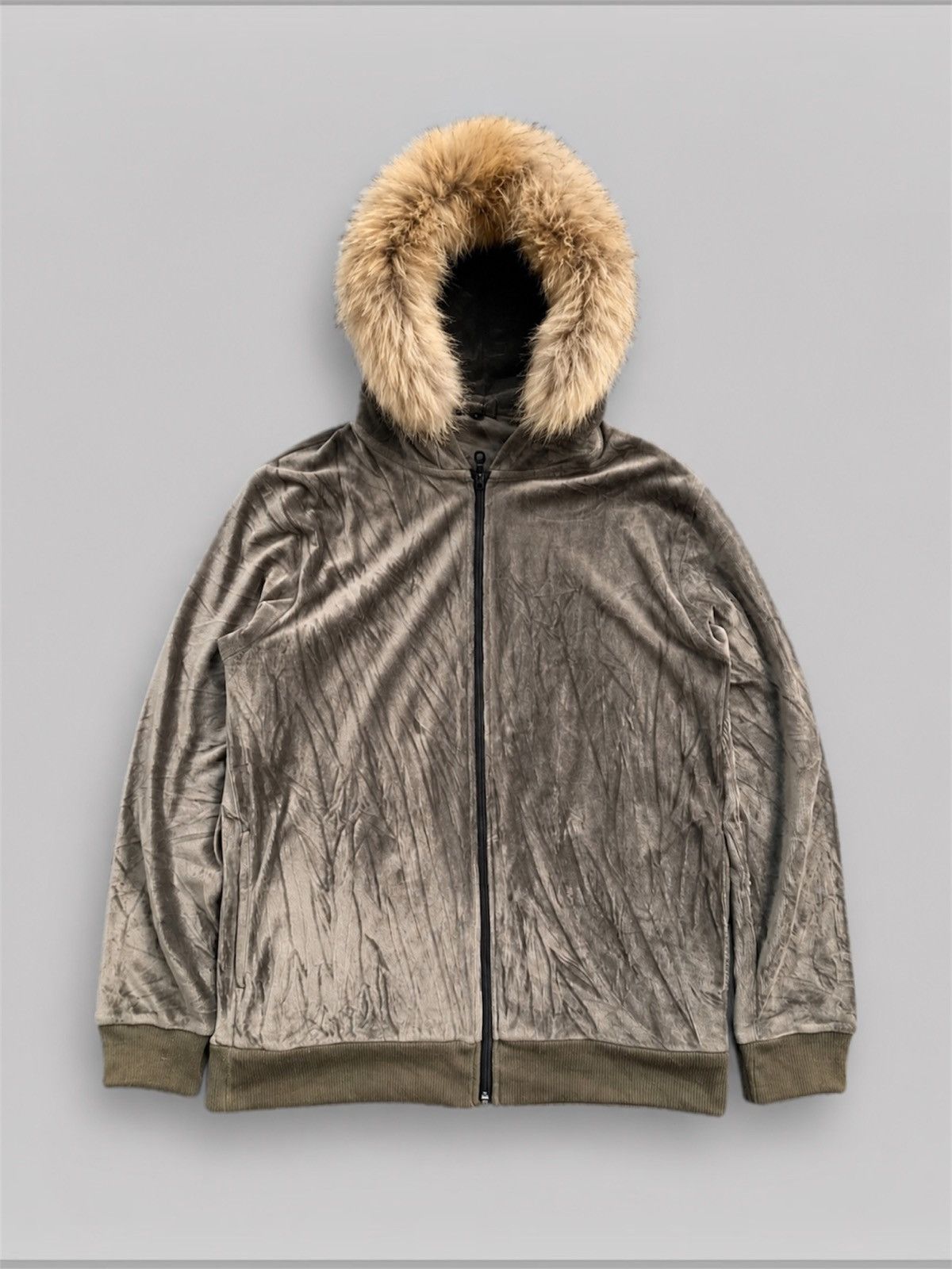 Other Spingsh Velvet Elegant Style Zip Jacket Faux Fur Hoodie Size US L / EU 52-54 / 3 - 1 Thumbnail