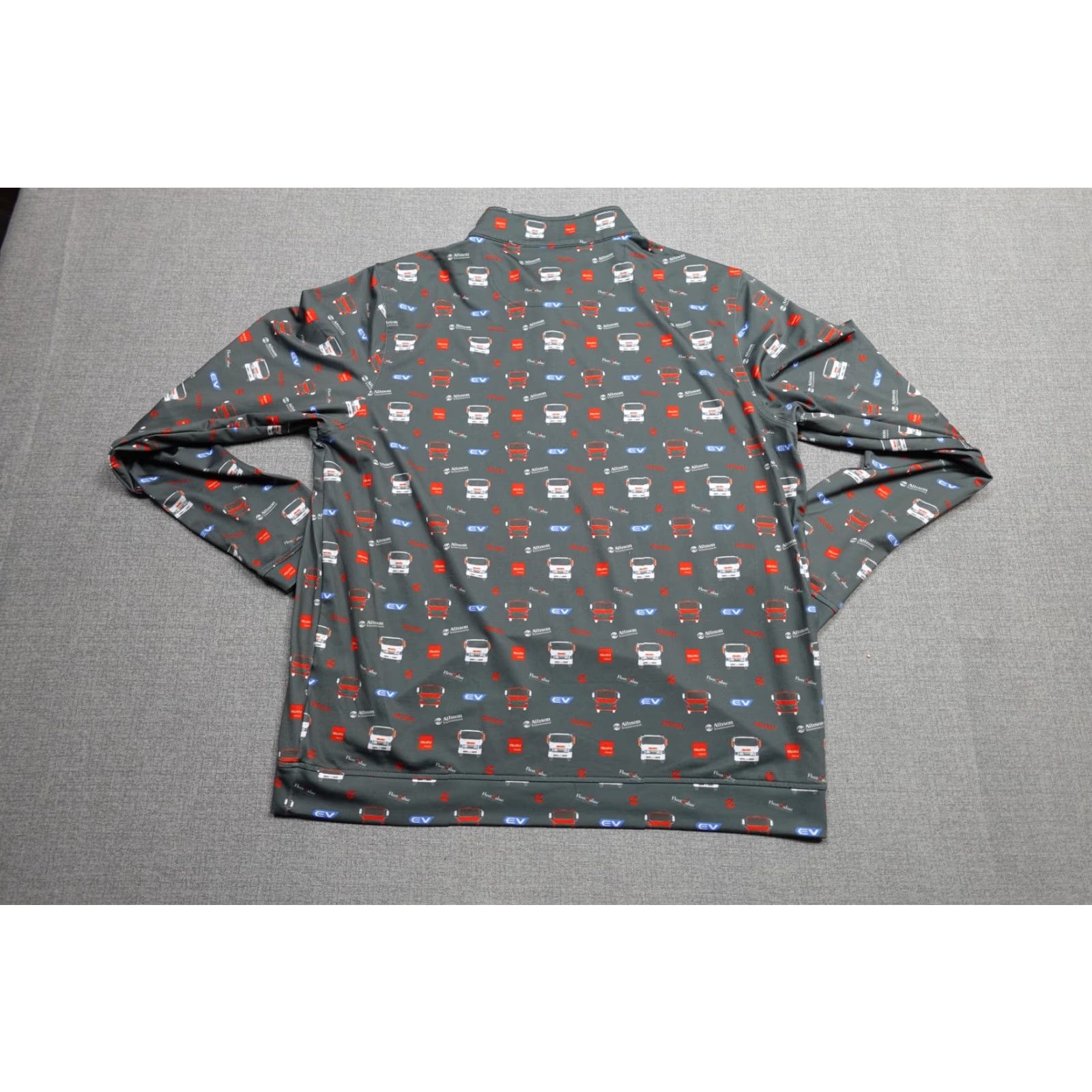 Vintage Fore Fathers Quarter Zip Mens XL Gray Isuzu Trucks Allison Transmission EV Graphic Print Pullover Long Sleeve Casual Clothing Size US XL / EU 56 / 4 - 4 Thumbnail