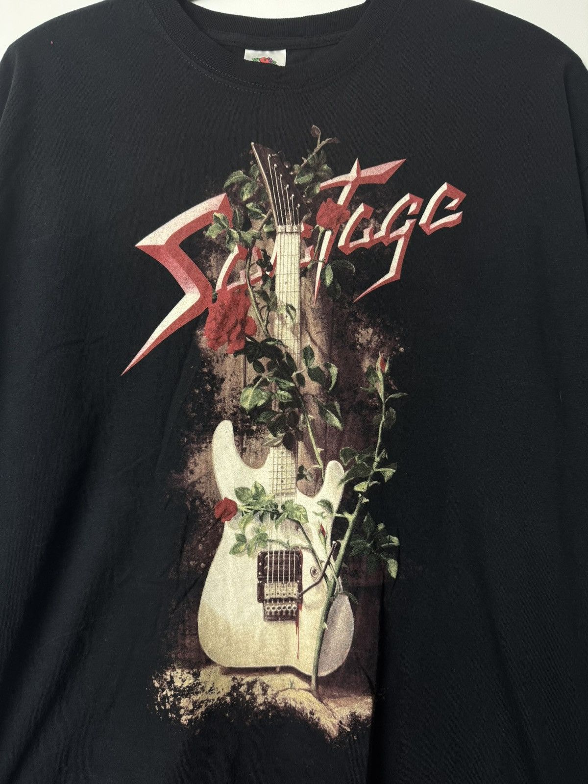 Band Tees Vintage Savatage Guitar and Roses Band Tee Shirt Oversized Size US XXL / EU 58 / 5 - 3 Thumbnail