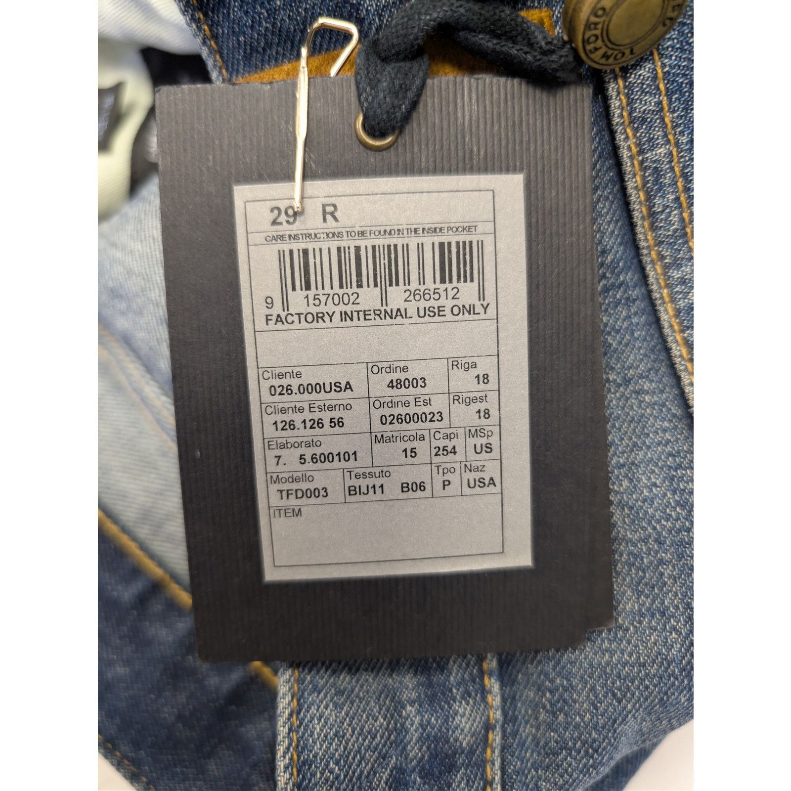 Tom Ford o1rshd1 Regular Denim Jeans in Blue Size US 29 - 20 Thumbnail
