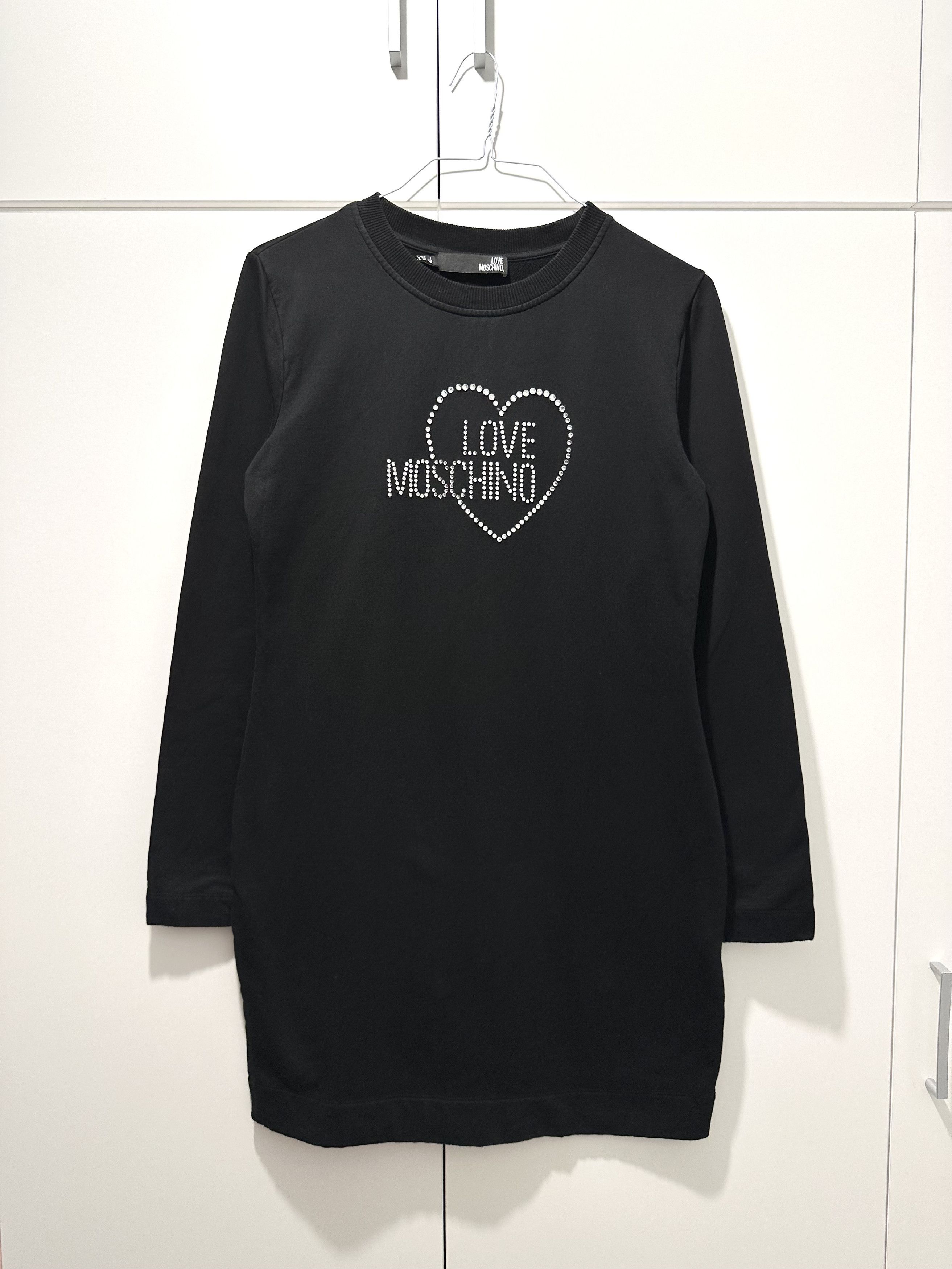 Love Moschino Love Moschino Black Sweatshirt Dress US10 Size L / US 10 / IT 46 - 1 Thumbnail