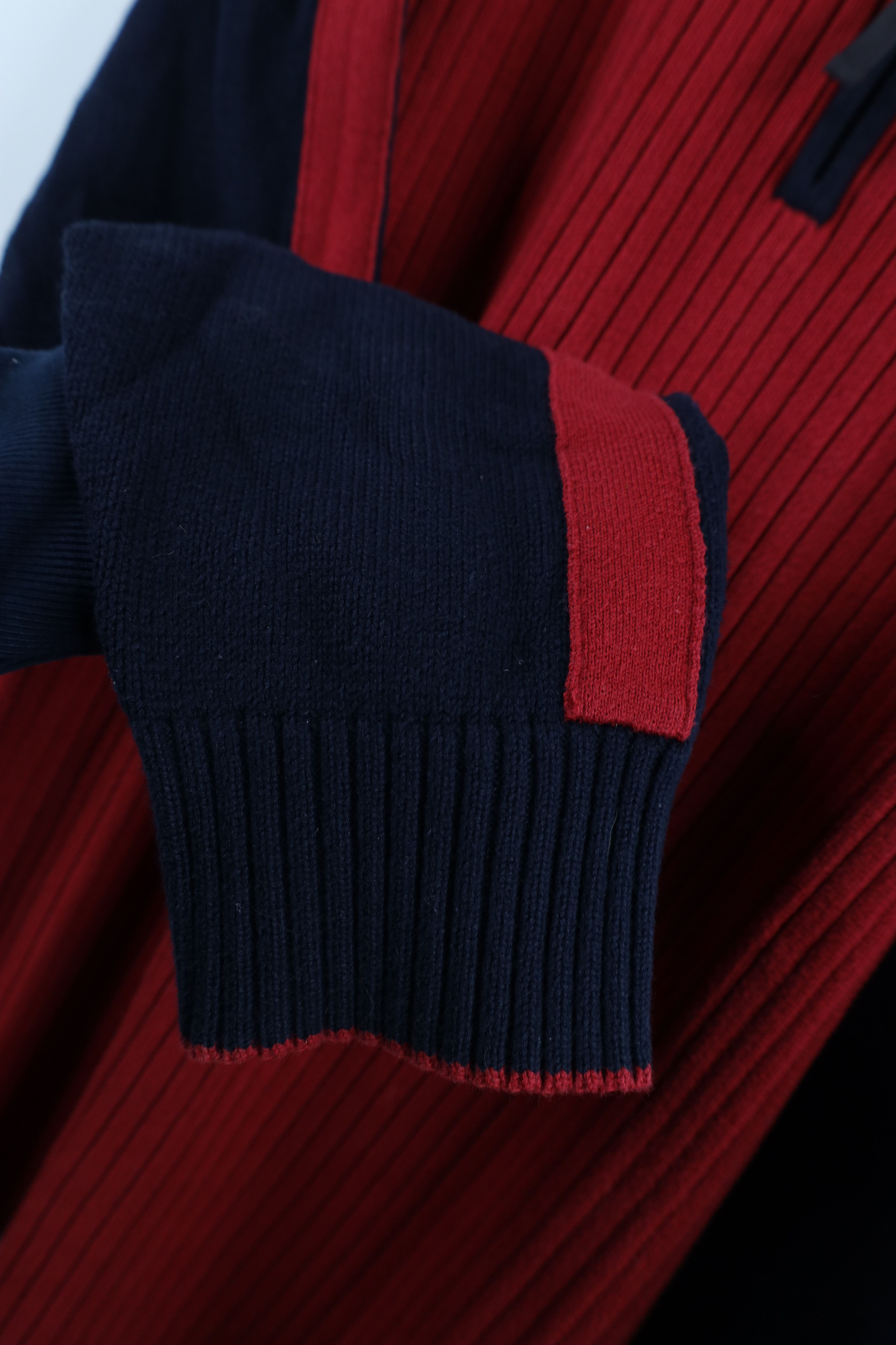 Nautica × Vintage Vintage 90s Nautica Ribbed Half Zip Pullover Sweater Red Size US XL / EU 56 / 4 - 7 Thumbnail