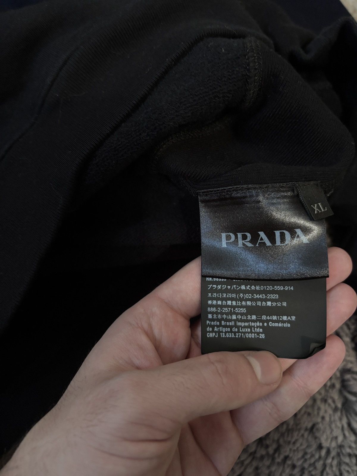 Prada Prada Milano Red Tab Luxury Black Hoodie Size US XL / EU 56 / 4 - 6 Thumbnail