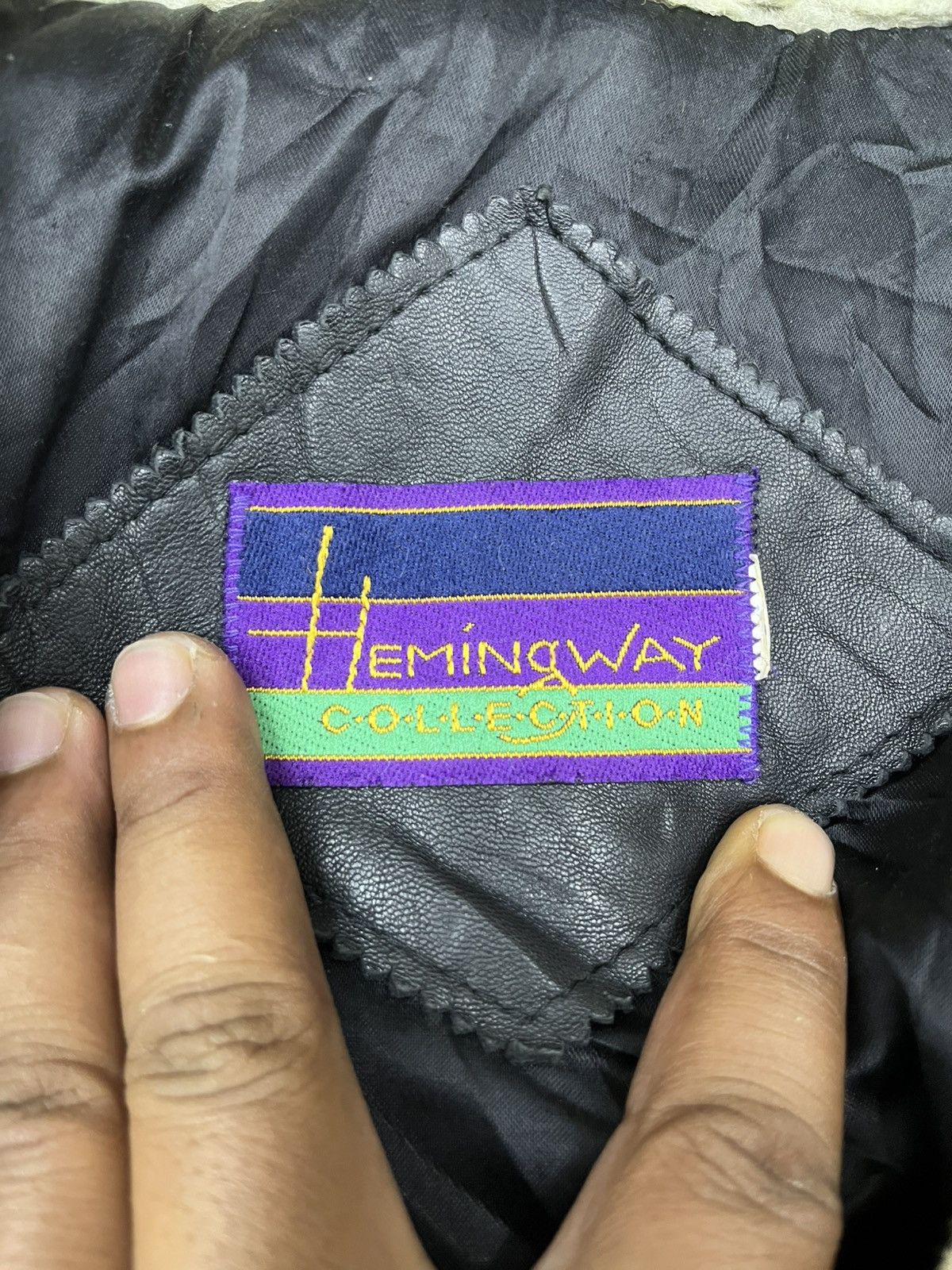 Vintage ARCHIVE🔥VTG HEMMINGWAY LEATHER SHERPA BOMBER JACKET Size US L / EU 52-54 / 3 - 11 Thumbnail
