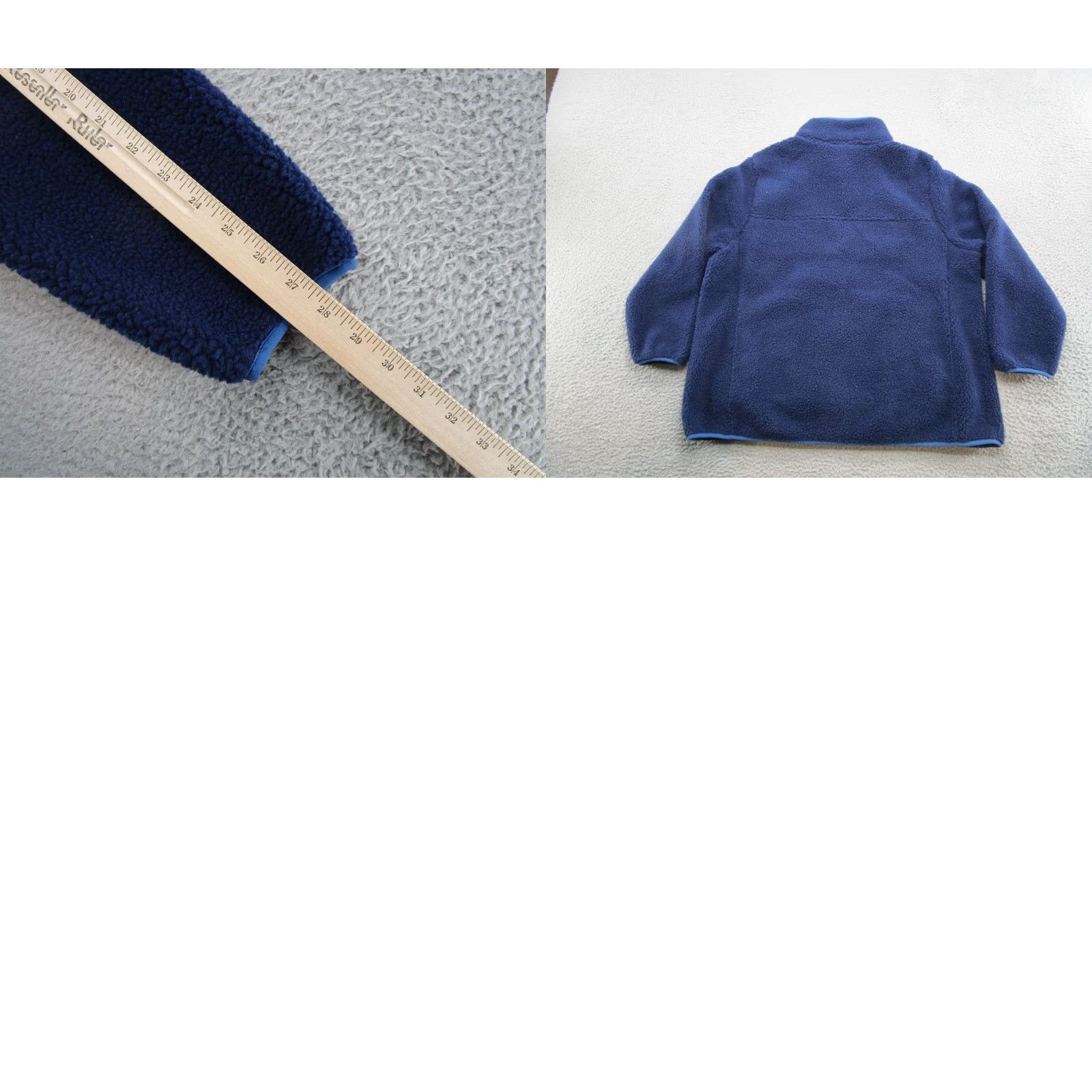 Lands' End Lands' End Women's Plus Size 1X Sherpa Pile Fleece Jacket Blue Full Zip Outdoor Pockets Size XL / US 12-14 / IT 48-50 - 8 Thumbnail