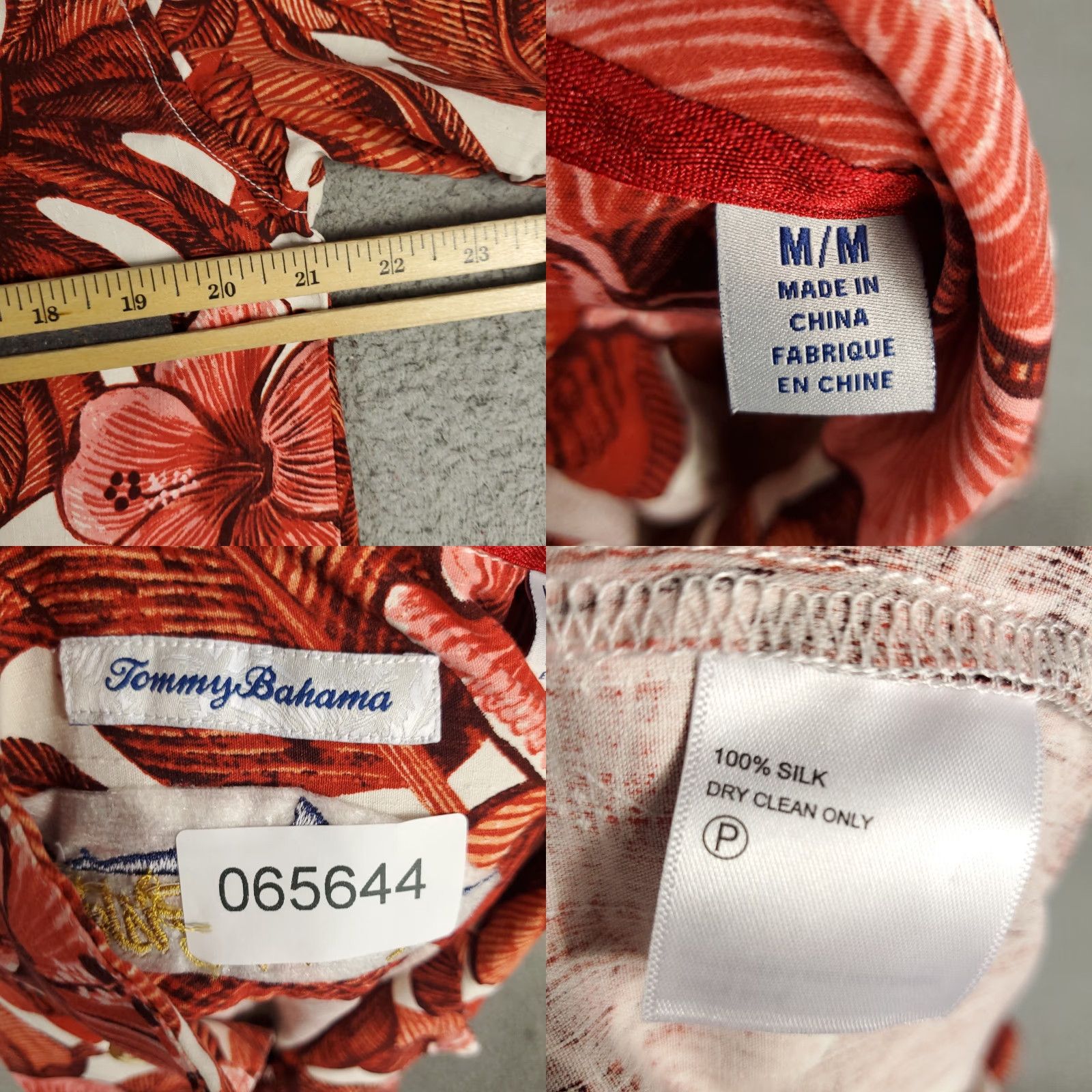 Tommy Bahama Tommy Bahama Shirt Mens M Red Floral Silk Hawaiian Button-Up Shirt Size US M / EU 48-50 / 2 - 8 Thumbnail
