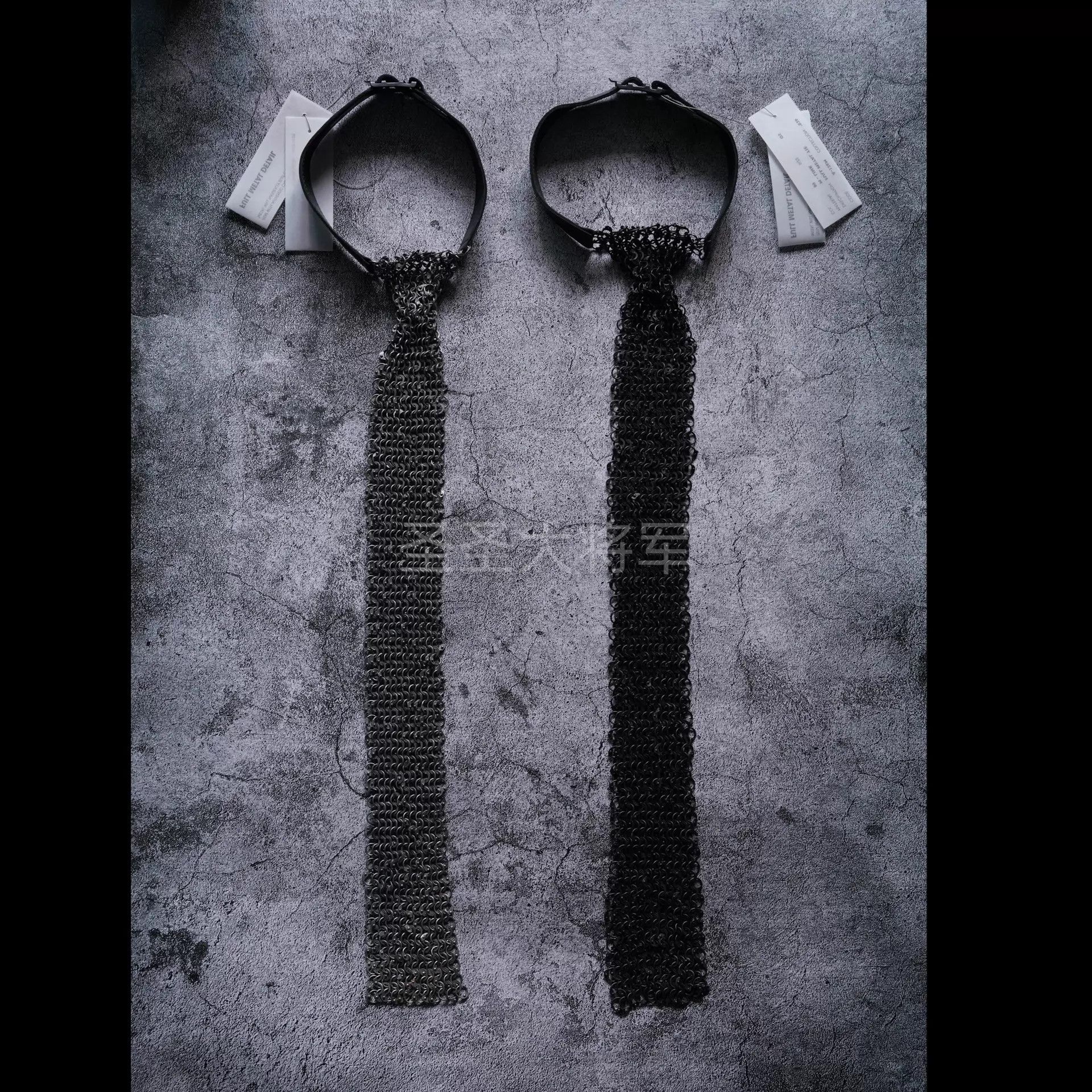 Deepti Deepti Black Horsehide Tie with Iron Ring (Adjustable) Size ONE SIZE - 3 Thumbnail