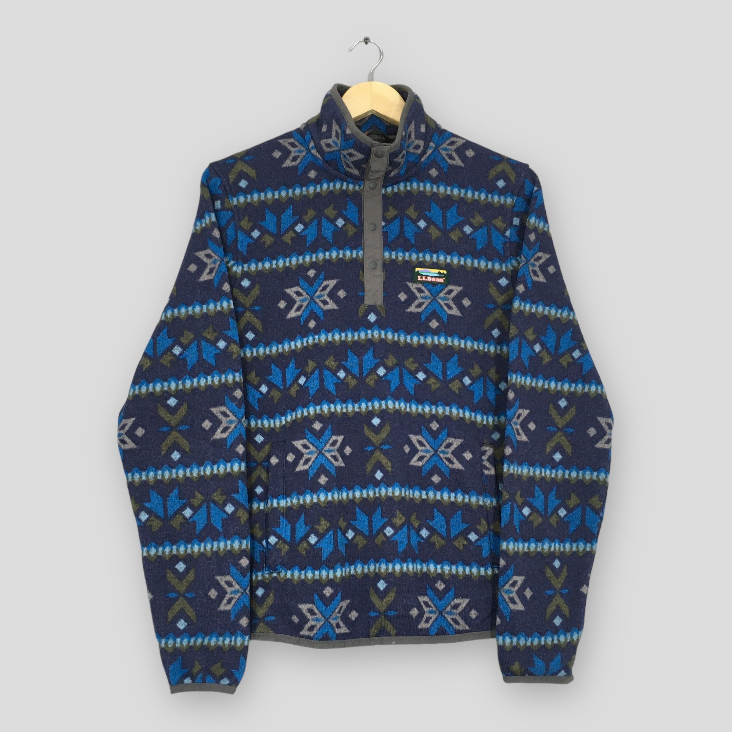 L.L. Bean × Vintage Vintage LL Bean Usa Aztec Navajo Fleece Sweater Small Size US S / EU 44-46 / 1 - 1 Thumbnail