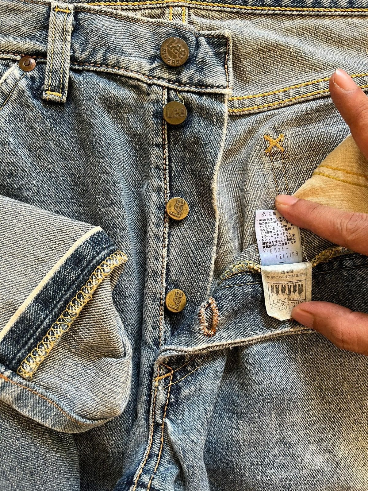 Lee Vintage 80s Lee Riders Selvedge Sanforized Baggy Style Jeans Size US 32 / EU 48 - 6 Thumbnail
