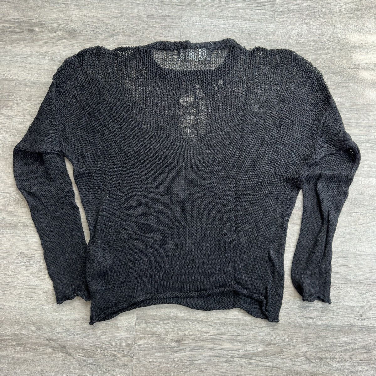 Isabel Benenato Black Open Knit Degrade Sweater Size US M / EU 48-50 / 2 - 2 Thumbnail