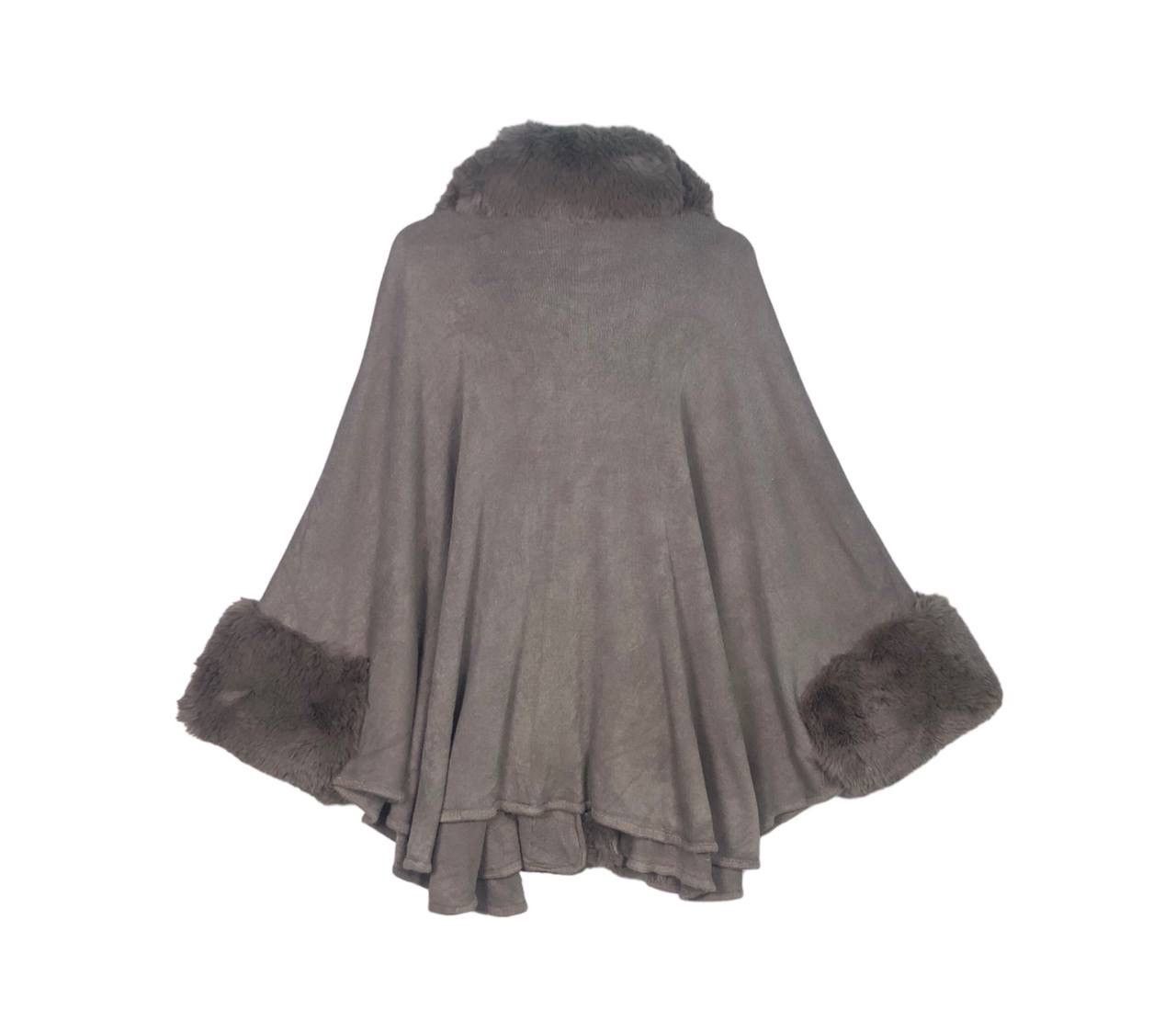 Japanese Brand Vintage Faux Fur Trim Knit Cape Poncho Jacket OS⁠ Size US L / EU 52-54 / 3 - 2 Thumbnail