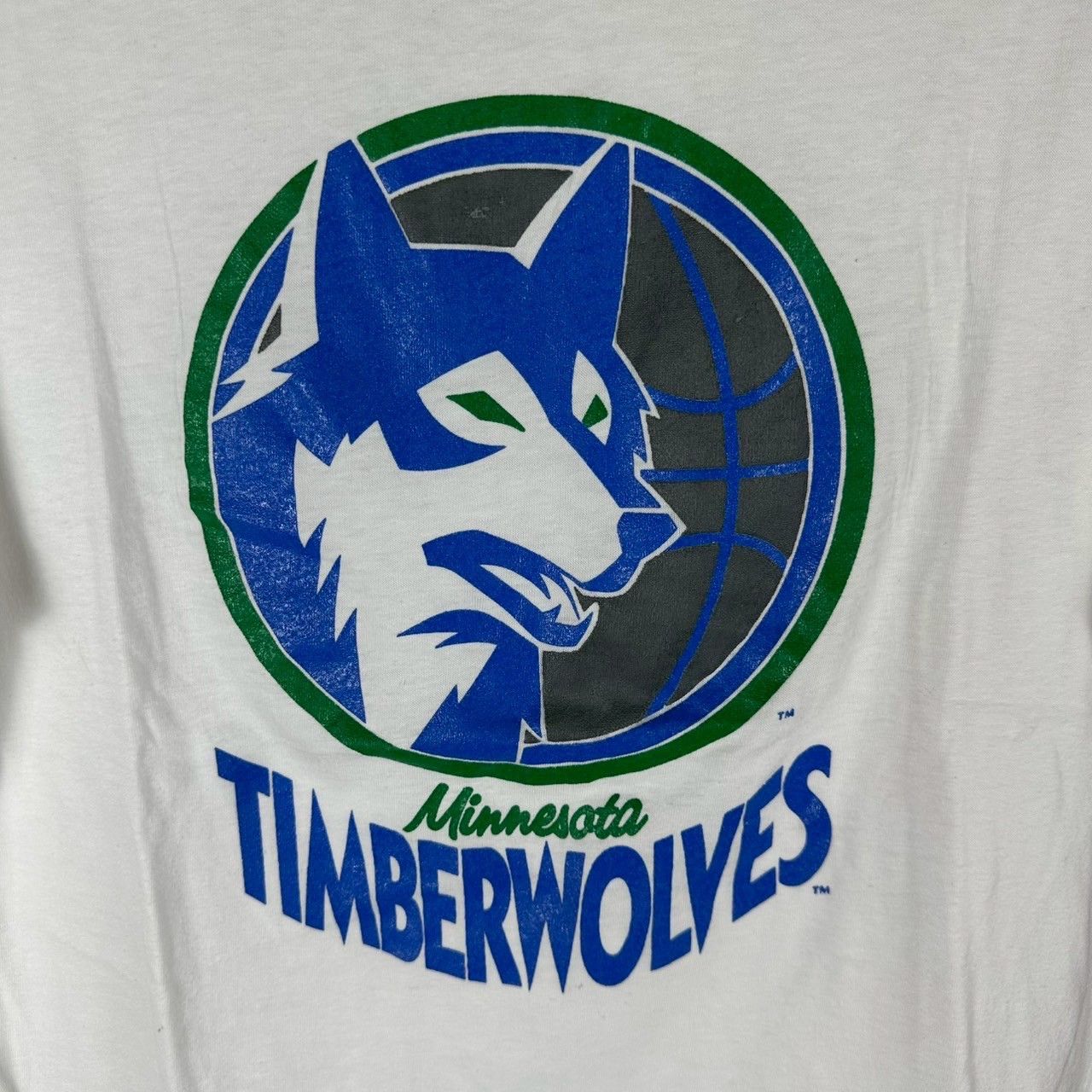 Vintage ​​​​​Vtg 90s Minnesota Timberwolves Basketball NBA T-shirt Size US L / EU 52-54 / 3 - 2 Thumbnail