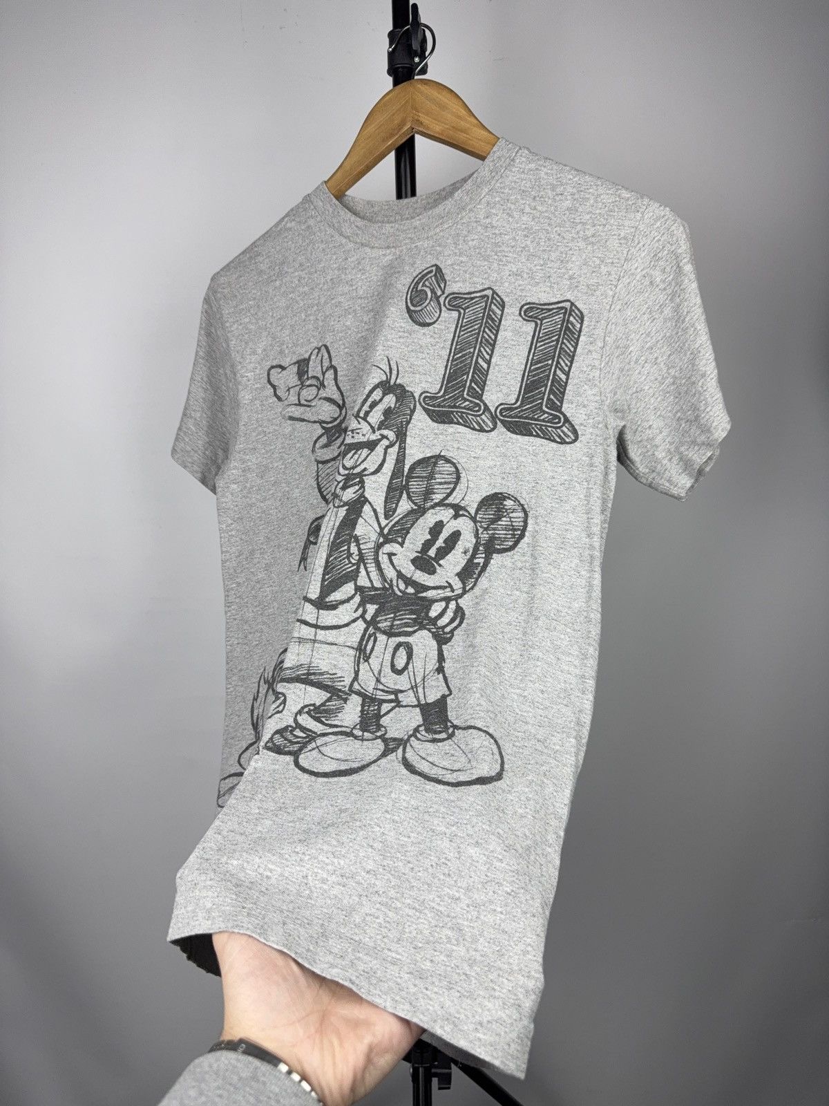 Disney 00s Disney Mickey & Goofy Sketch Graphic Tee Grey Size US S / EU 44-46 / 1 - 3 Thumbnail