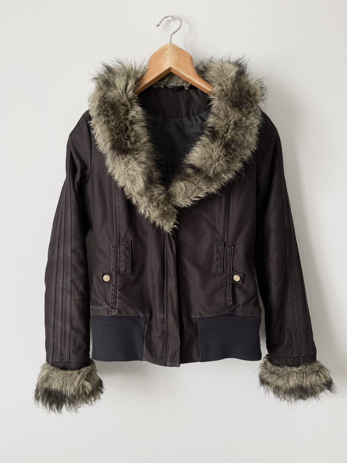 Adidas ADIDAS RESPECT ME MISSY ELLIOT FUR MOHAIR Y2K STRIPE JACKET Size S / US 4 / IT 40 - 1 Thumbnail