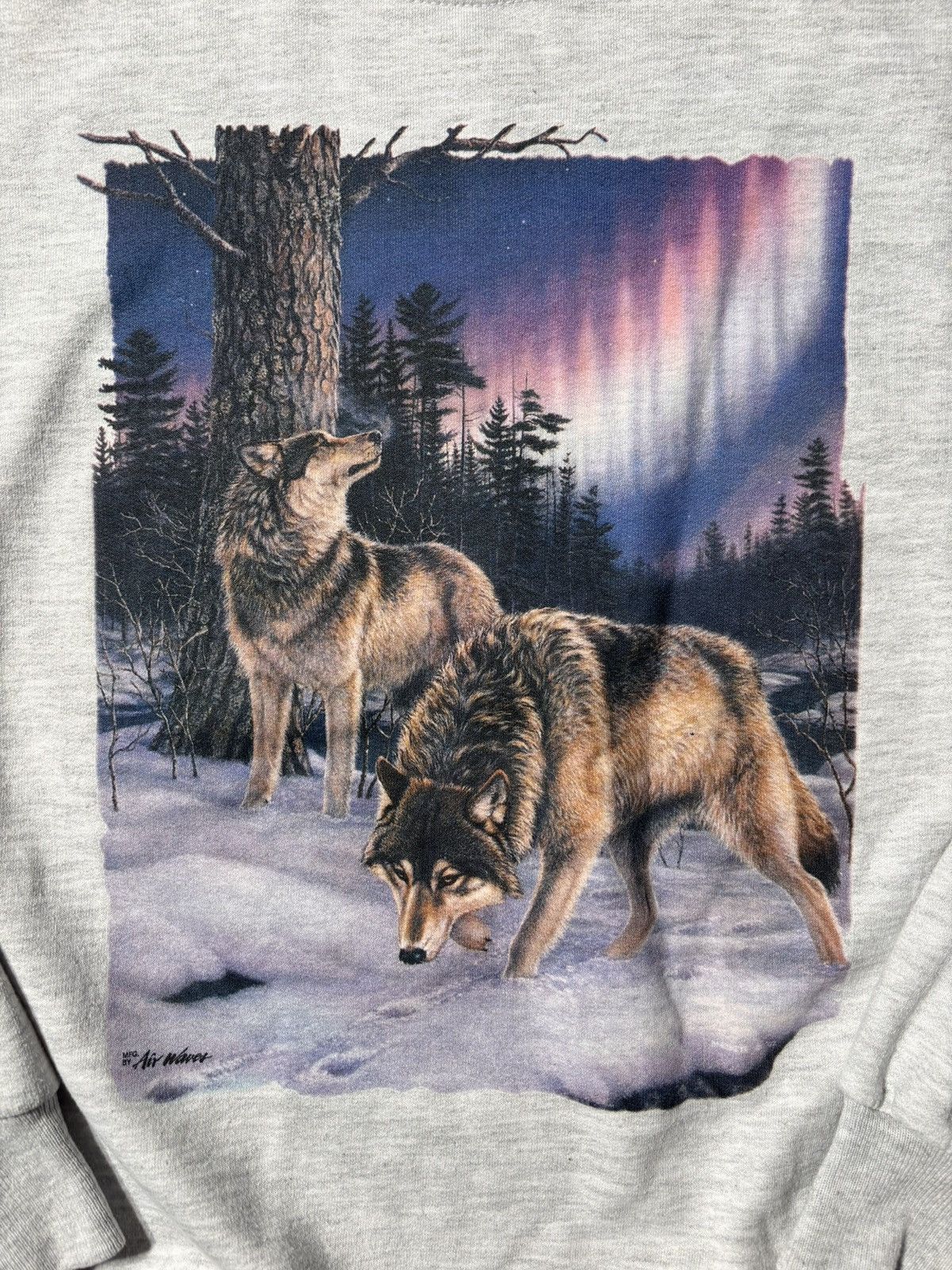 Jerzees Wolf Wild Life Nature Habitat 90s USA Crewneck Sweatshirt XL Size US XL / EU 56 / 4 - 2 Thumbnail
