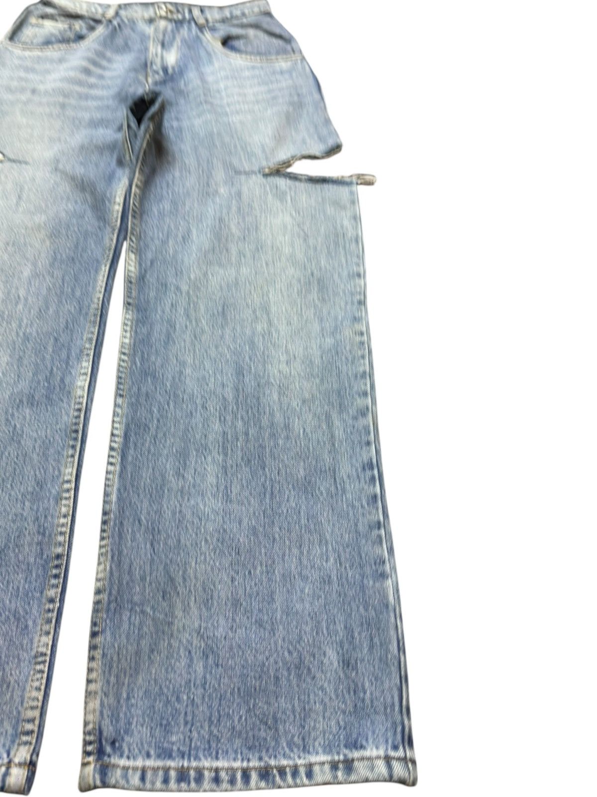 Maison Margiela Vintage Maison Margiela Baggy Wide Leg Whiskers Denim Size US 27 - 4 Thumbnail