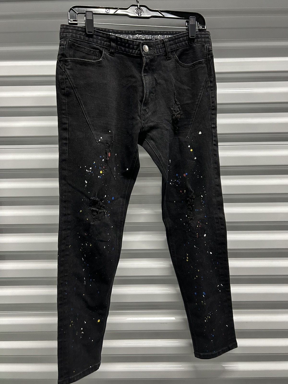 image of Number N Ine Number Nine Paint Jeans 29 in Black, Men's