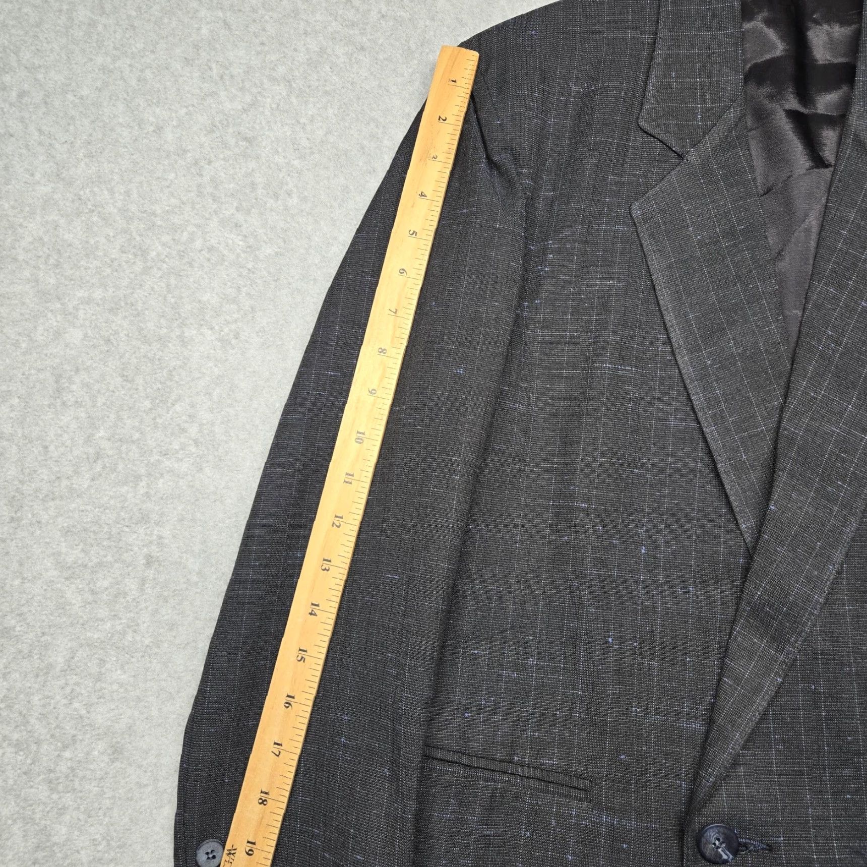 Vintage Cotler Blazer Mens Large Gray Check Two-Button Sport Coat Made In USA Jacket Size 42R - 7 Thumbnail