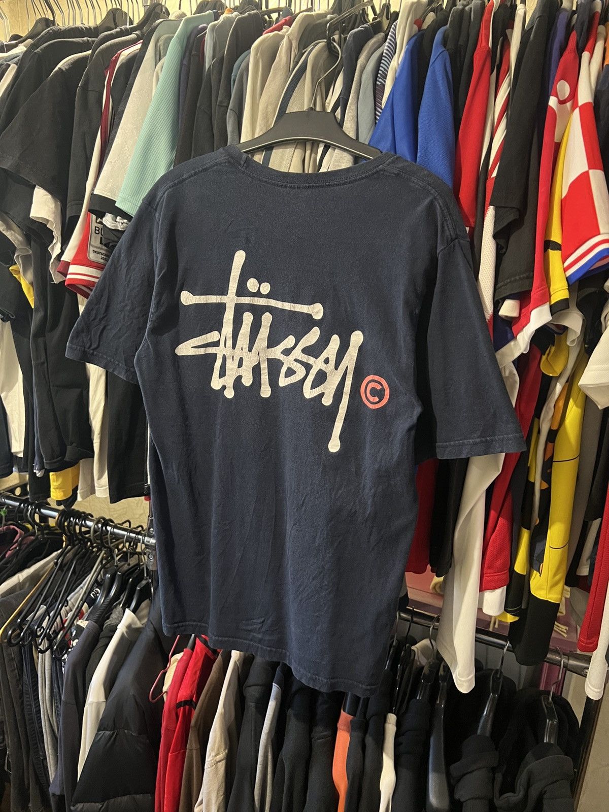 Stussy VINTAGE STUSSY BIG BACK LOGO PRINT AOP T SHIRT DESTROYED Size US S / EU 44-46 / 1 - 2 Thumbnail
