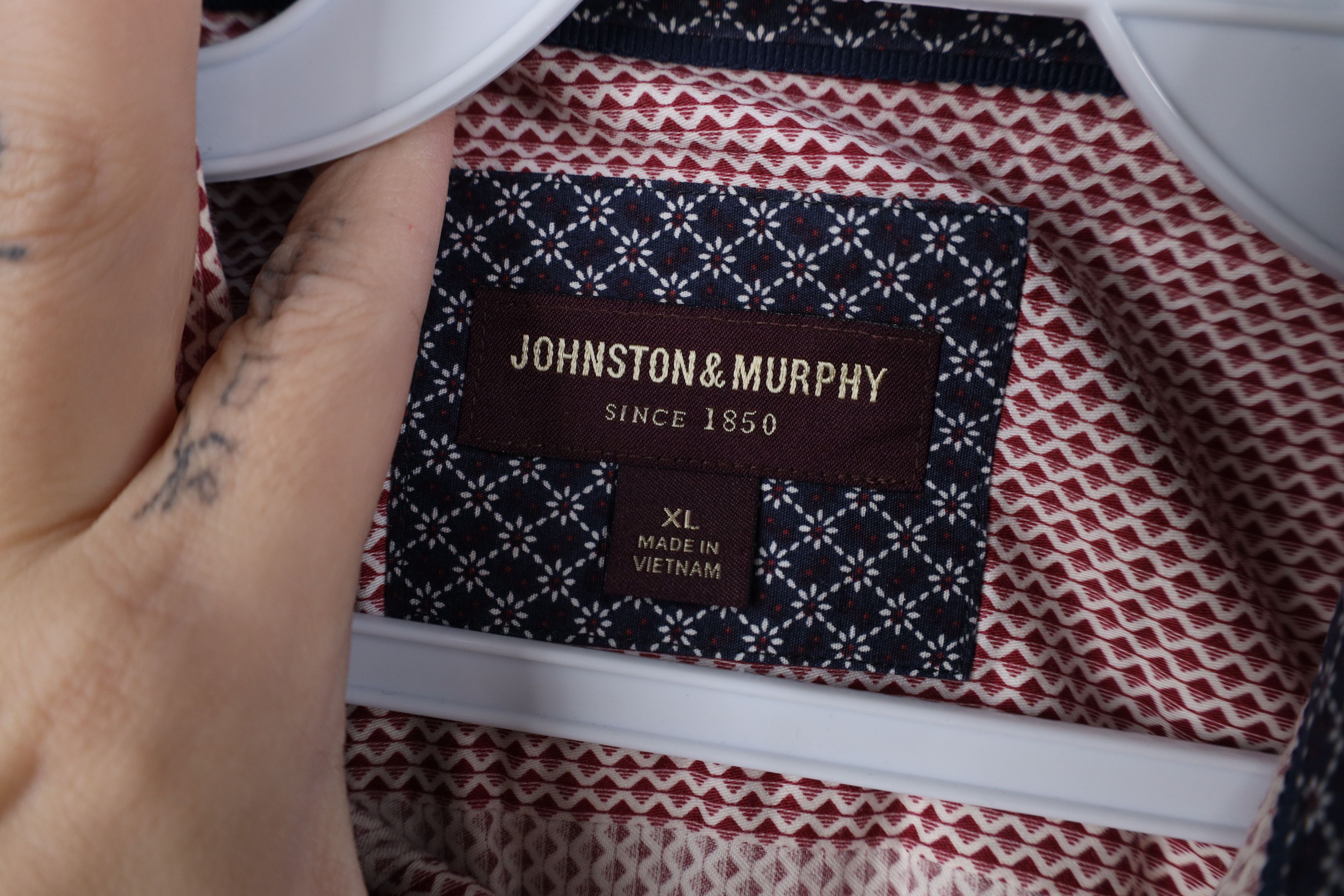 Johnston & Murphy Johnston & Murphy Cuff Diamond Collared Button Shirt Cotton Size US XL / EU 56 / 4 - 9 Thumbnail