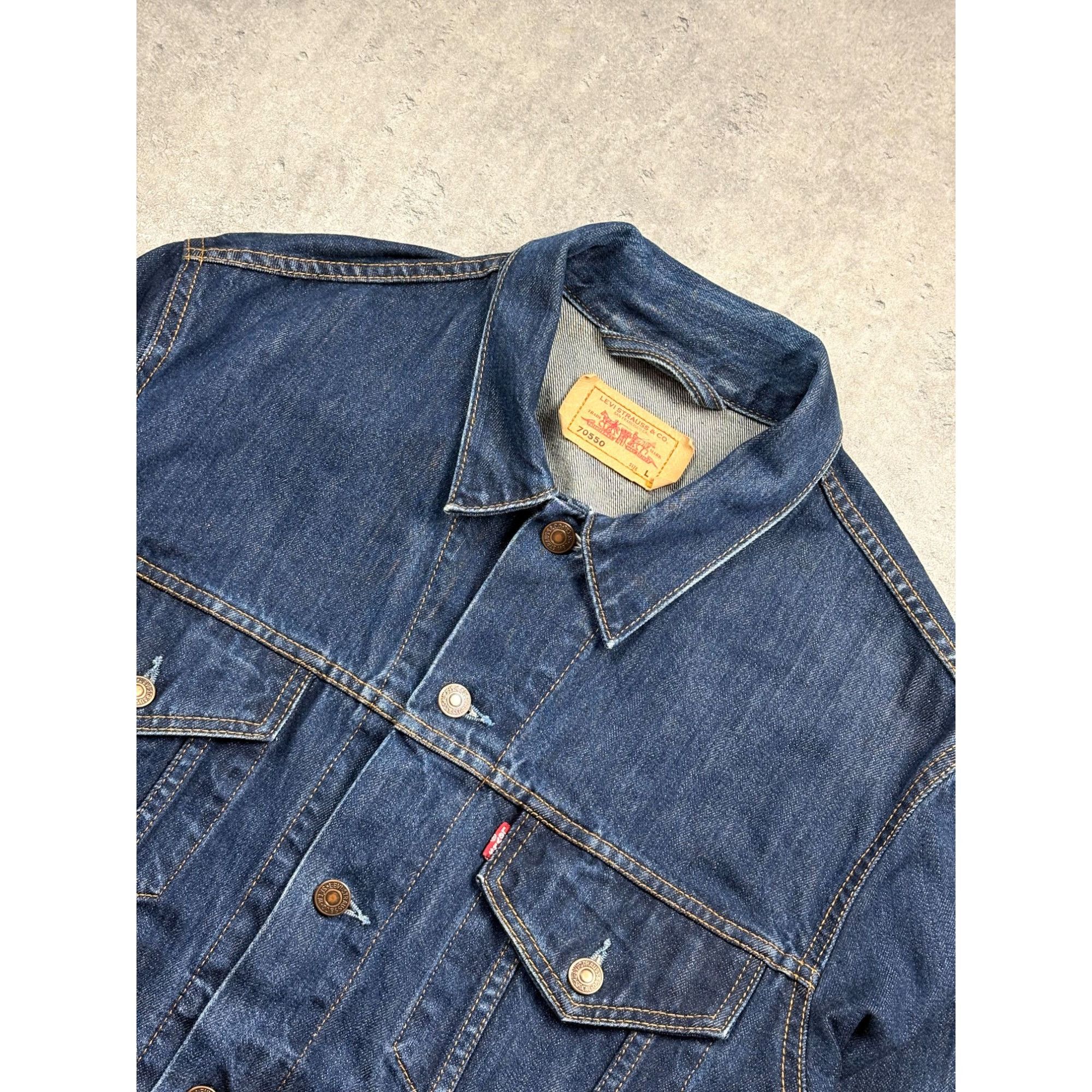 Levi's Levis Vintage Denim Trucker Jacket 70550 Large Button-Up Blu Size US L / EU 52-54 / 3 - 6 Thumbnail