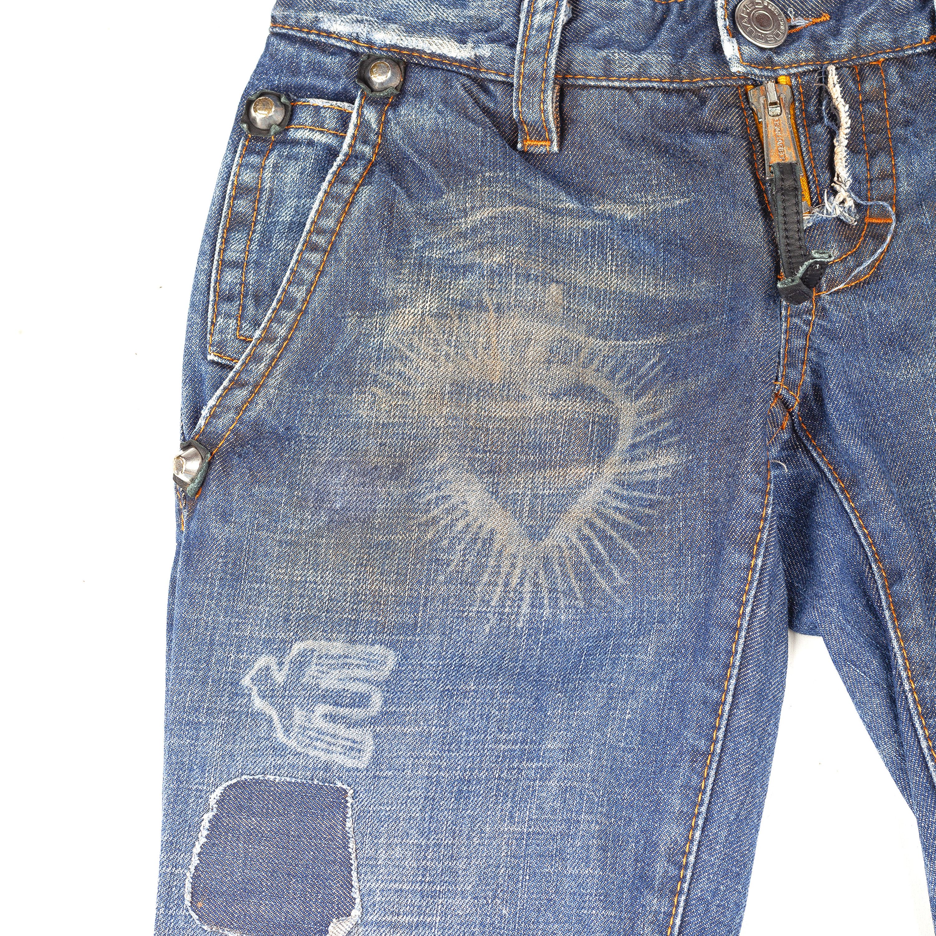 Dsquared2 DSQUARED2 FW2005 Vintage Jesus Lord Peace Skinny Jeans Size 27" / US 4 / IT 40 - 5 Thumbnail