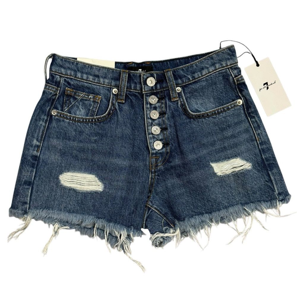 7 For All Mankind NWT New $148 7 For All Mankind Monroe Cut-Off Exposed Butto Size 24" / US 00 / IT 34 - 2 Thumbnail