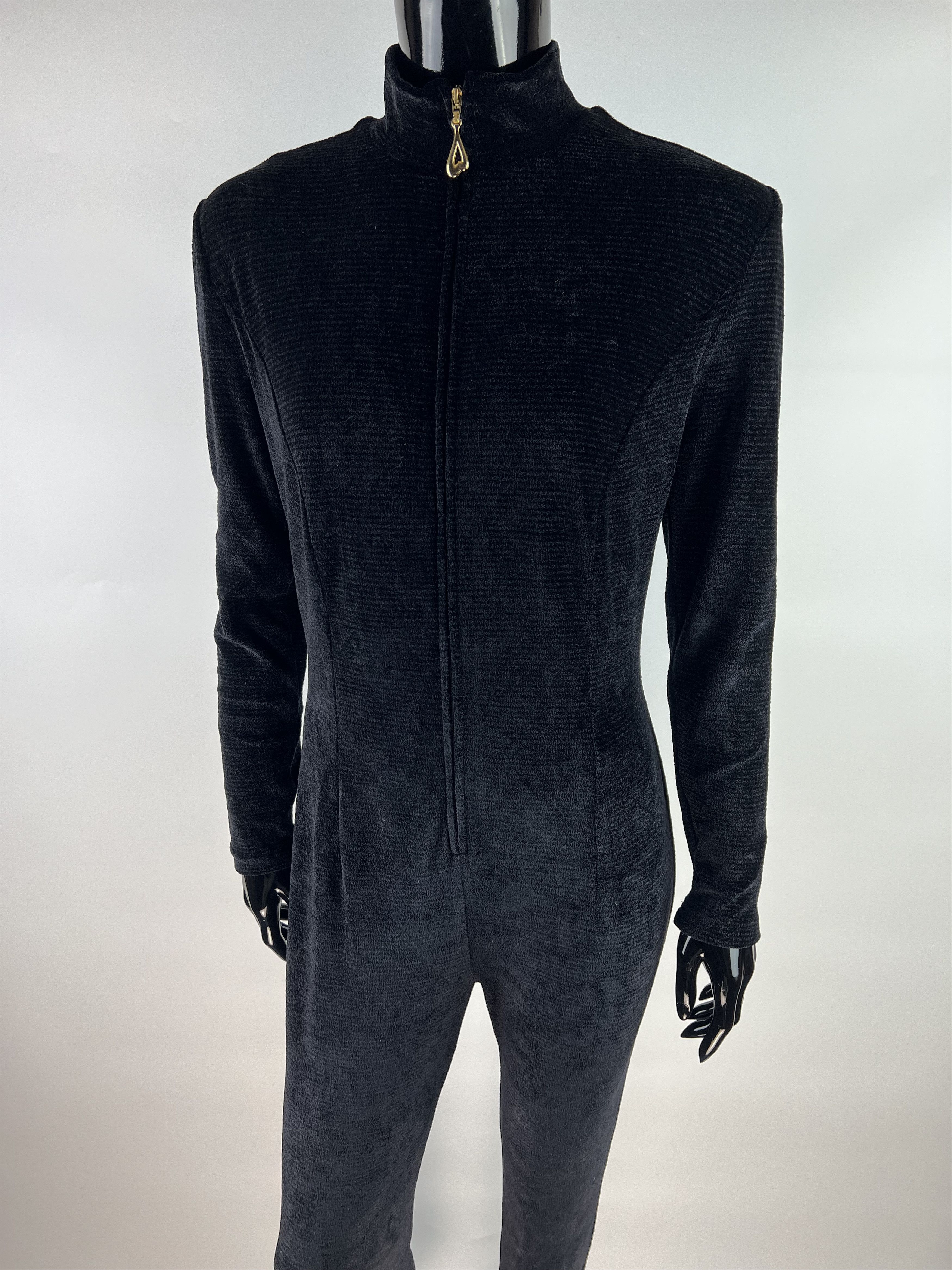 Escada Escada by Margaretha Ley VTG Ribbed Velour Jumpsuit Size 36 Size 27" / US 4 / IT 40 - 4 Thumbnail
