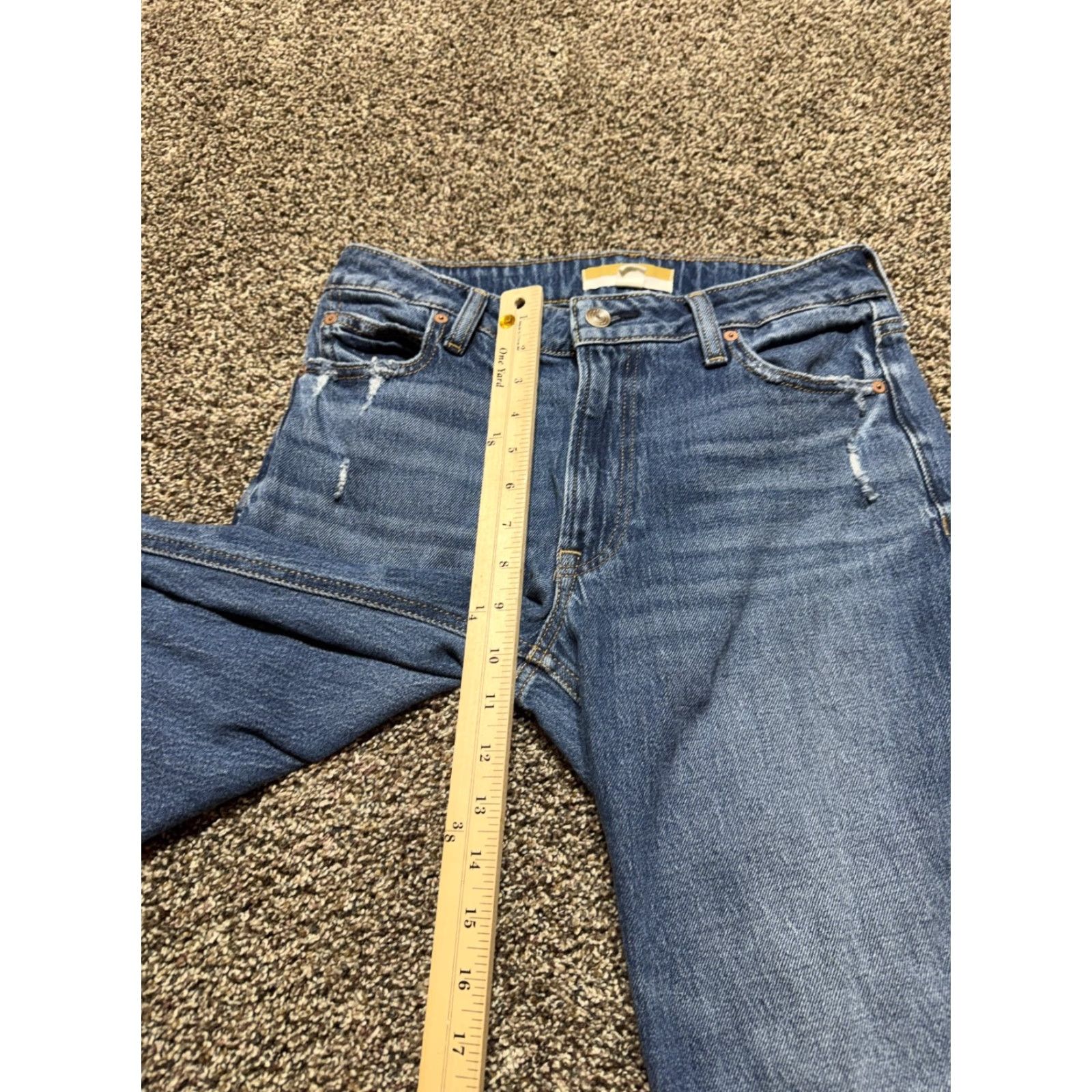 Denime Maurcies Jeans Women 8 Regular Denim Blue 29X30 Mid Distress Straight 5-Pocket Pants Size 30" / US 8 / IT 44 - 7 Thumbnail