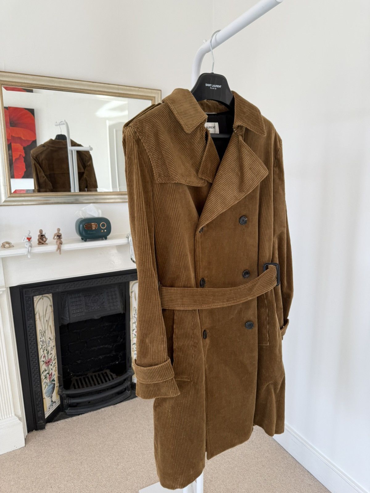 Saint Laurent Paris FW18 Saint Laurent Corduroy Belted Trench Coat Size US M / EU 48-50 / 2 - 2 Thumbnail