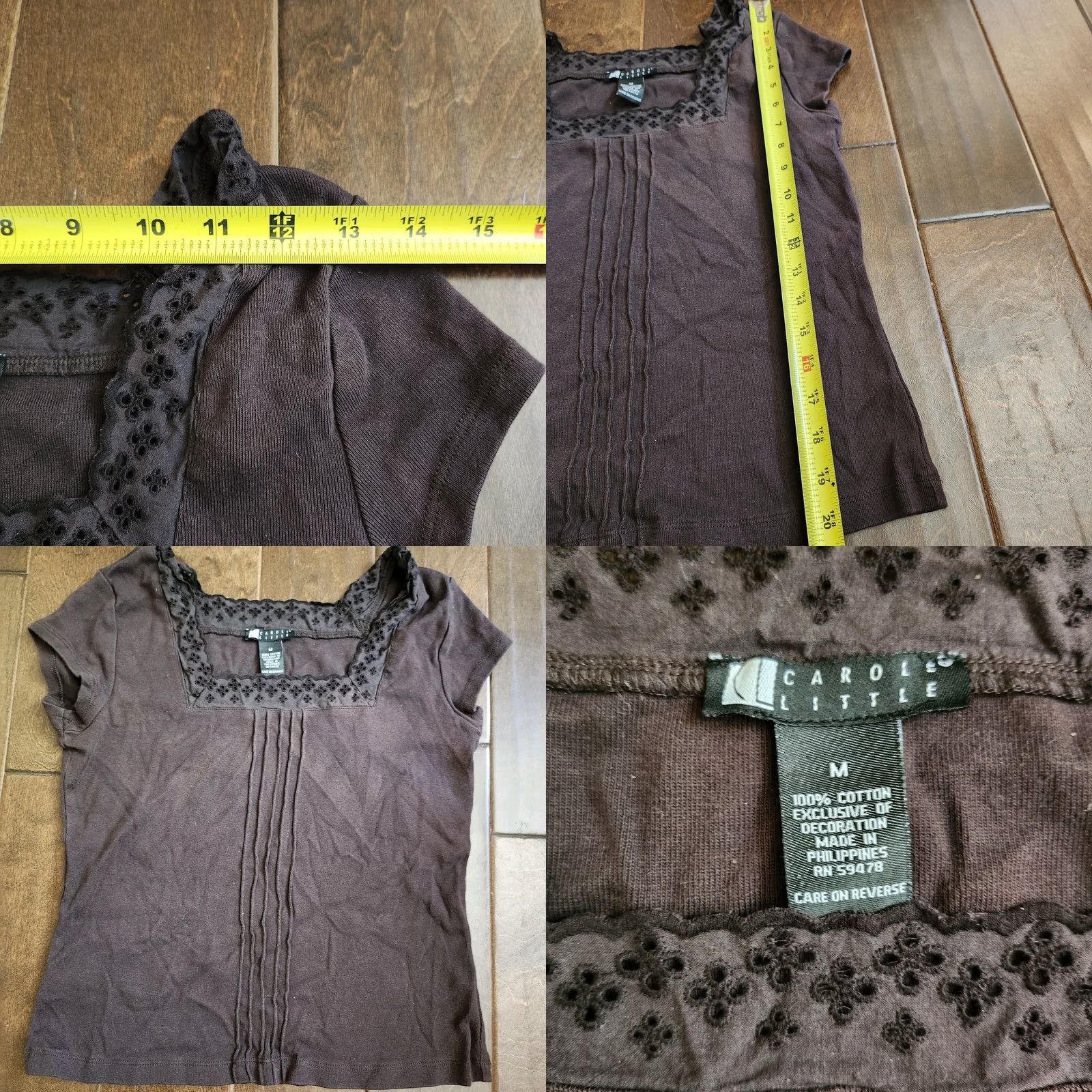 Joe Browns Browns Carole Little Short Sleeve Top - Shirt M Juniors Brown Women Regular 100% Cotton Solid All Seasons Lightweight Casual Business Travel - Adults? Size M / US 6-8 / IT 42-44 - 8 Thumbnail