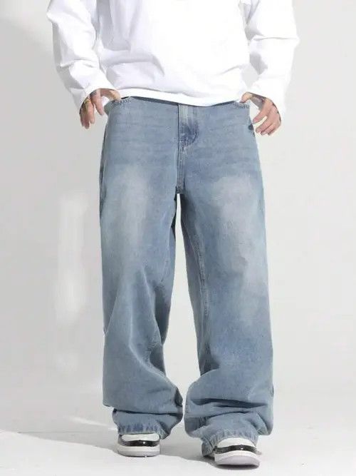 Jean Washed VINTAGE 90s baggy jeans pants Size US 32 / EU 48 - 3 Thumbnail