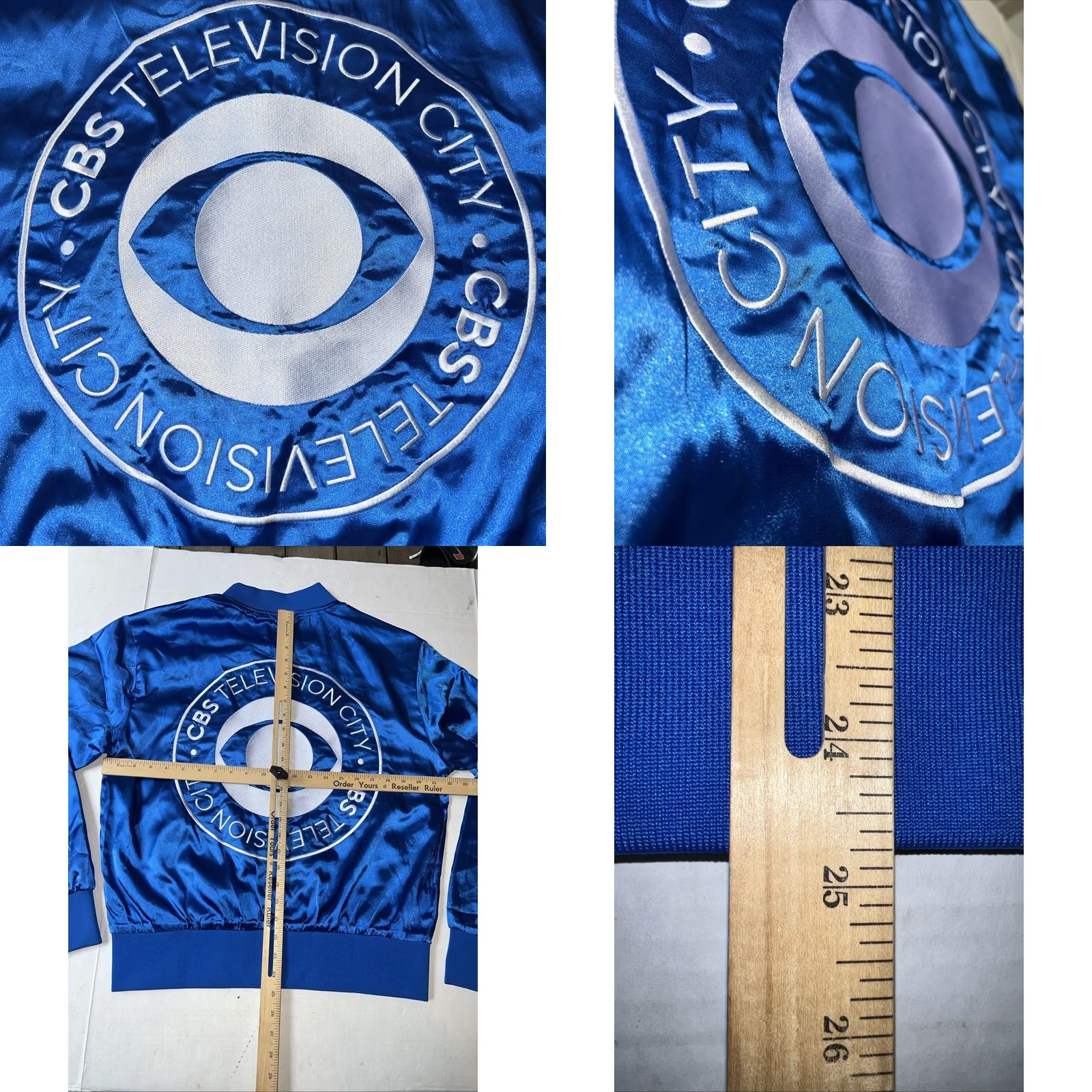 Logo 7 VINTAGE CBS Jacket Bomber Shirt Medium New Rare 70’s Zip-Up Satin Blue Logo CBS Television Eye Size US M / EU 48-50 / 2 - 8 Thumbnail