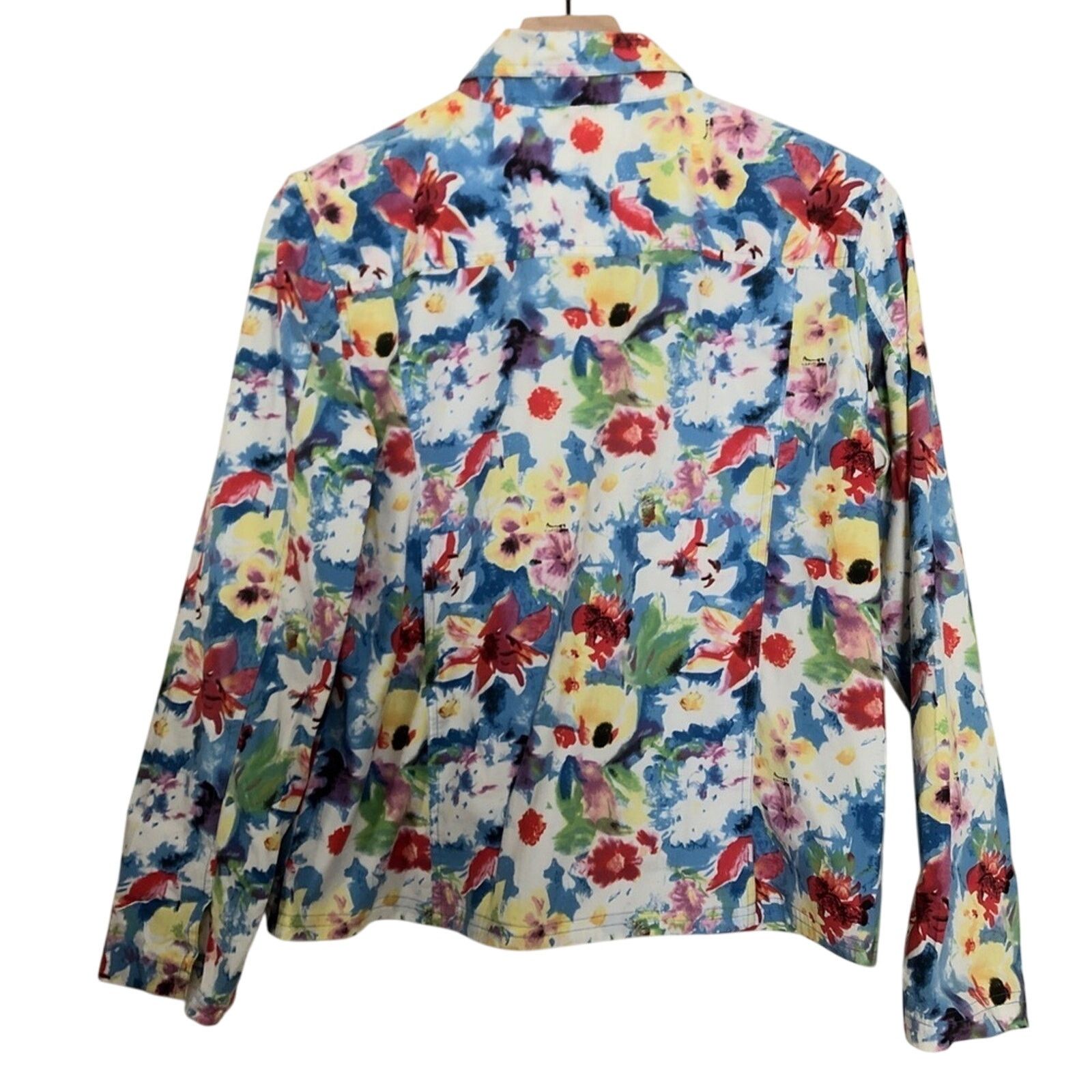 Shaver Lake Shaver Lake Multicolor Floral Bedazzled Button Up Shirt Top Size M / US 6-8 / IT 42-44 - 2 Thumbnail