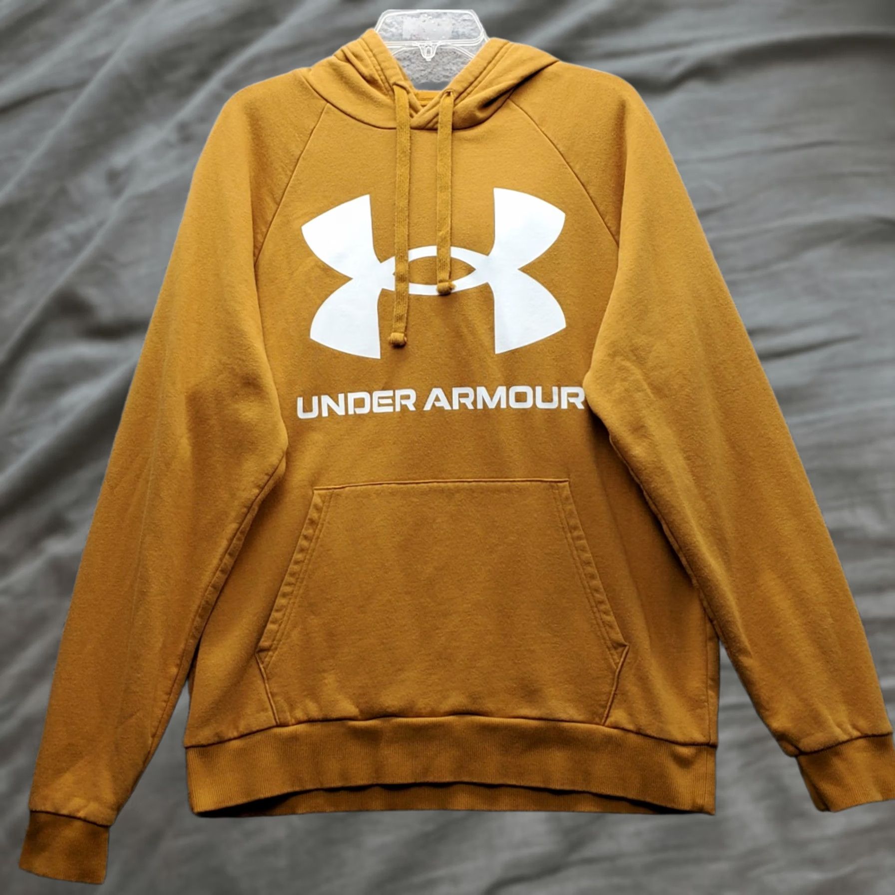 Under Armour Under Armour Mens Hoodie Size L Brown Graphic Logo Fleece Knit Loose Fit ColdGear Pullover Hooded Shirt Shorts? Size US L / EU 52-54 / 3 - 1 Thumbnail
