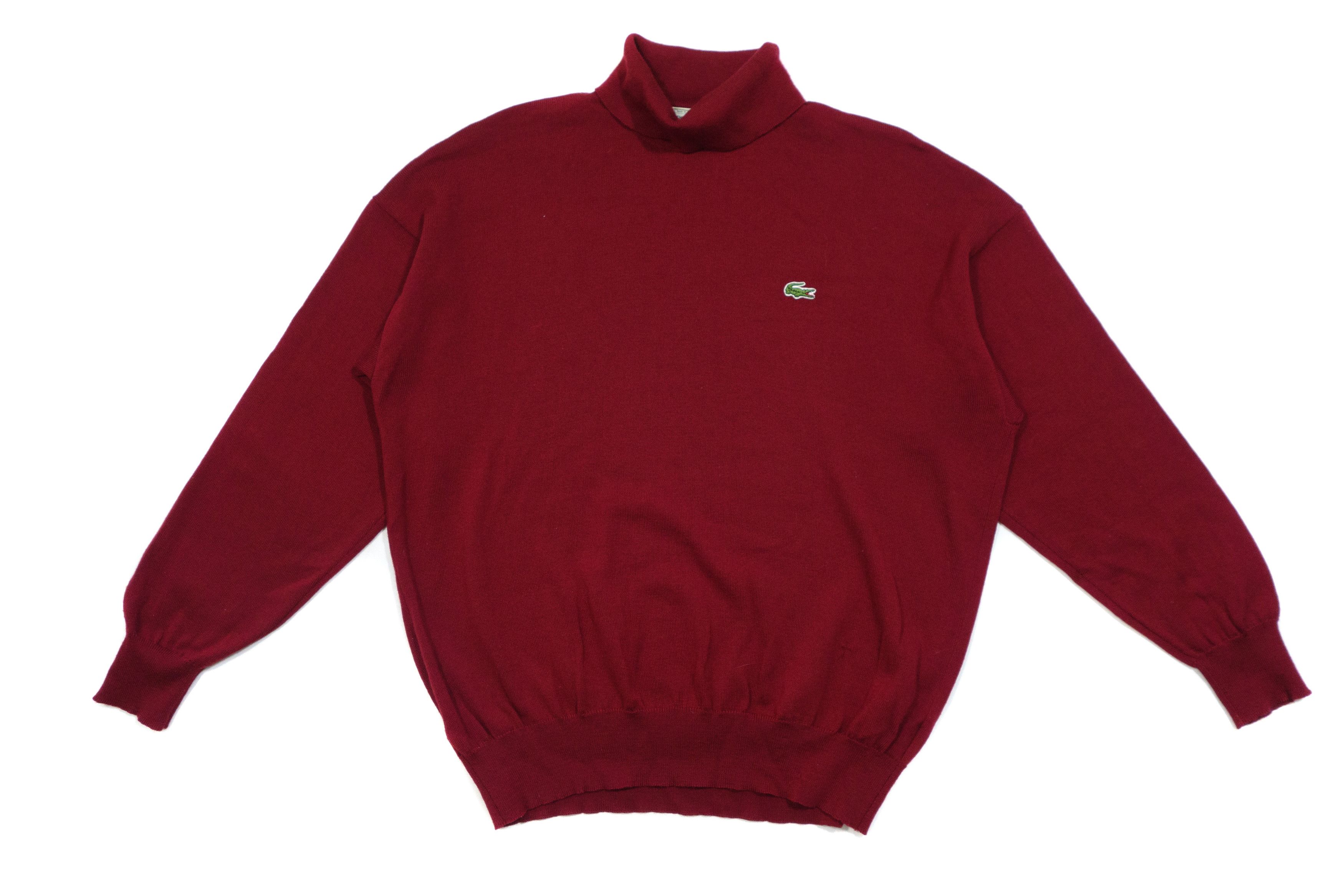 Lacoste 80s Wool Roll Neck Logo Vintage Sweater Made in France Size US XL / EU 56 / 4 - 1 Thumbnail