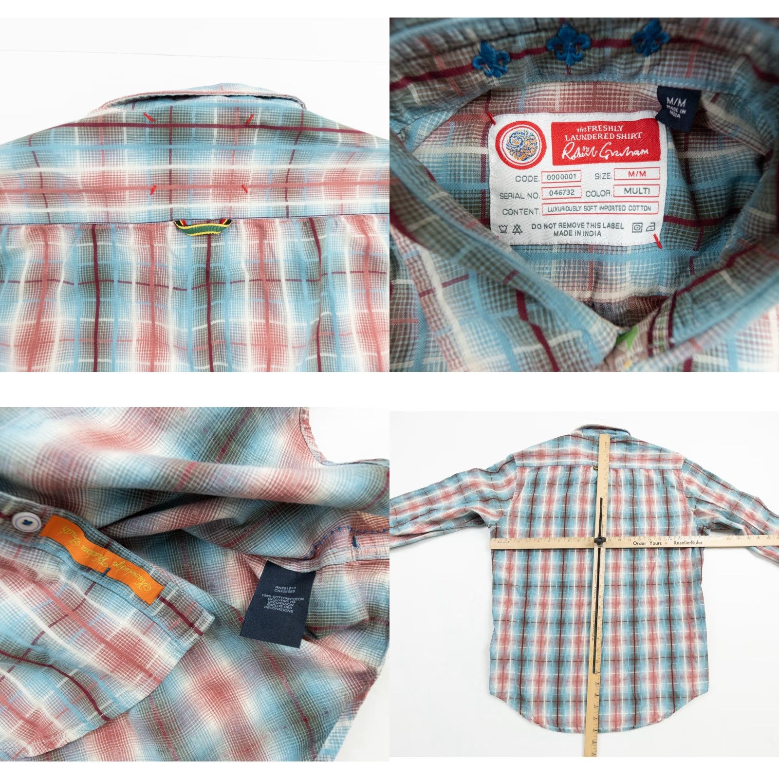Robert Graham Robert Graham Check Button-Up Shirt Mens Medium Long Sleeve Multicolor Casual Outdoor Size US M / EU 48-50 / 2 - 8 Thumbnail
