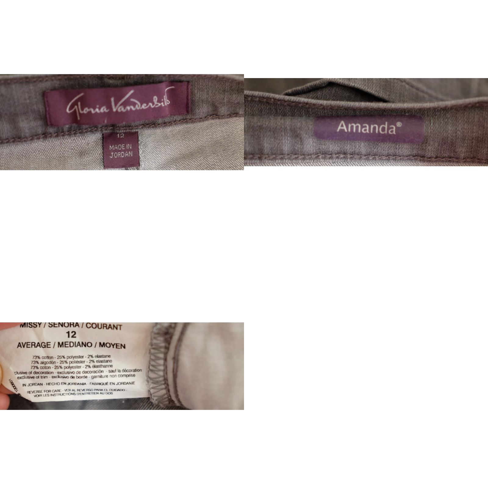 Gloria Vanderbilt Gloria Vanderbilt Amanda Straight Jeans Gray Women's 12 Denim 5-Pocket Regular Waist 33in Inseam 30-1/2in 7-1/2in Leg Open Vintage No Mens/Womens? Size 34" / US 12 / IT 48 - 8 Thumbnail