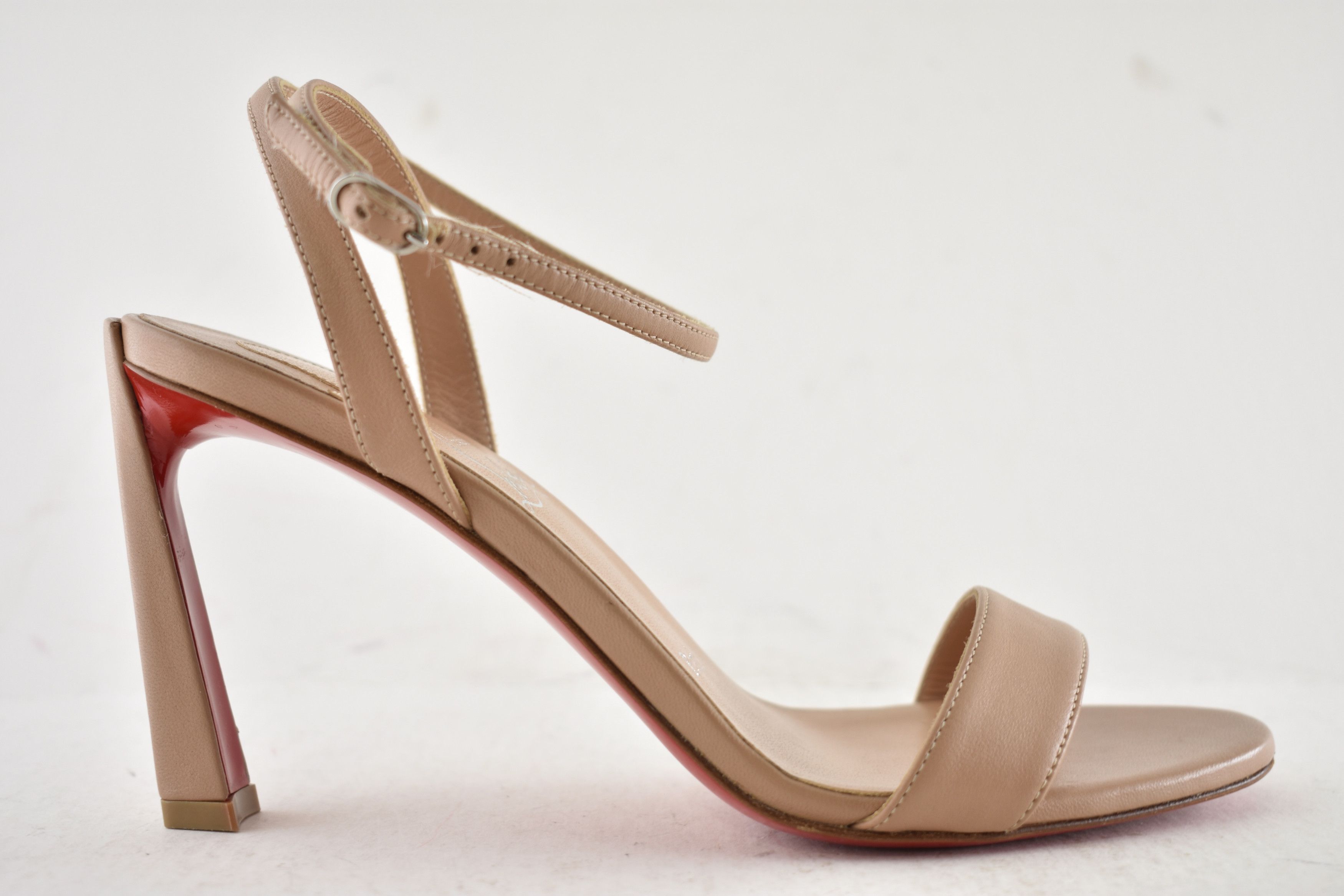 Christian Louboutin Condora Queen 85 Blush Nude Ankle Strap Sandal Heel 40.5 Size US 10.5 / IT 40.5 - 2 Thumbnail