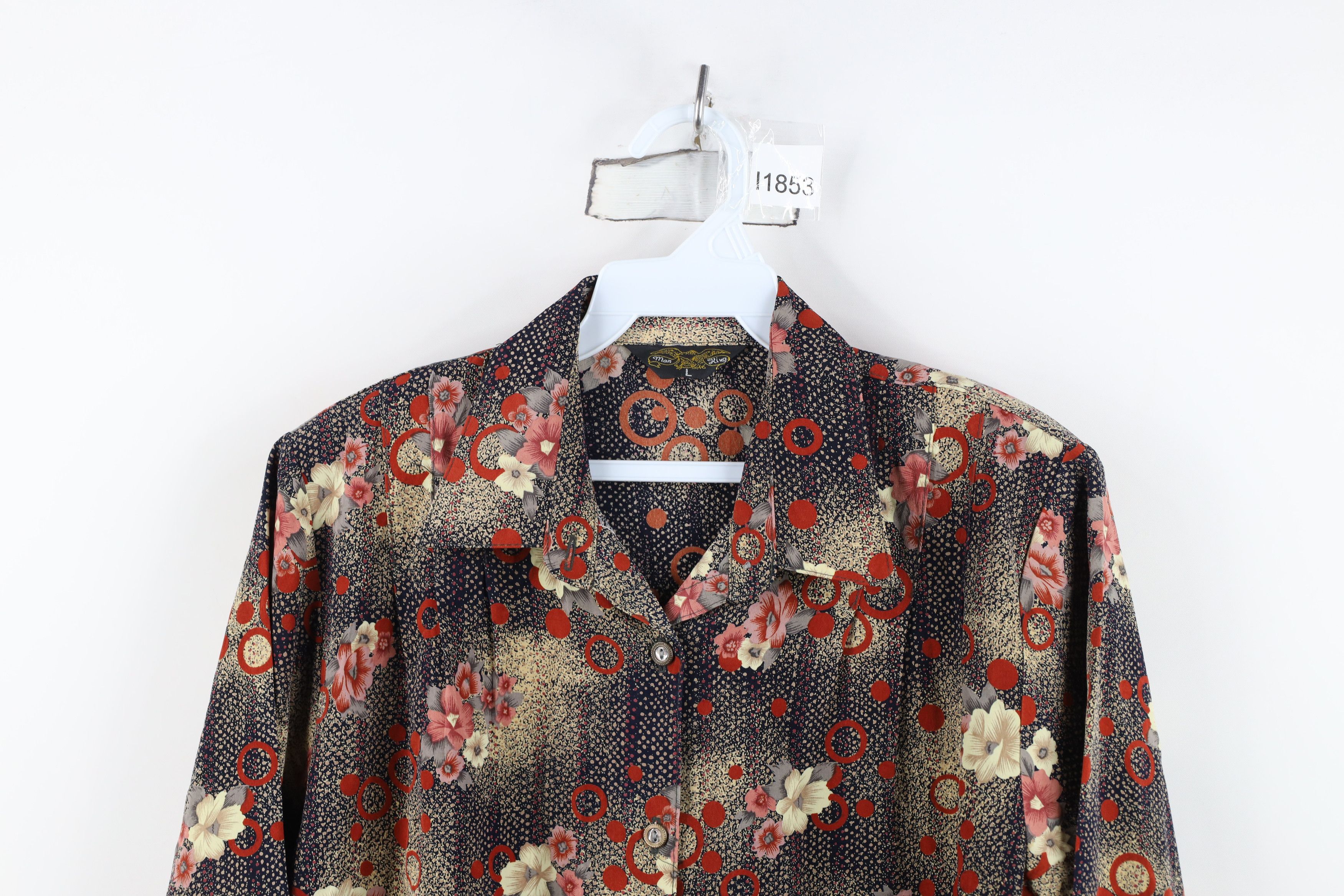 Vintage Vintage 60s 70s Streetwear Flower Collared Button Shirt USA Size L / US 10 / IT 46 - 2 Thumbnail