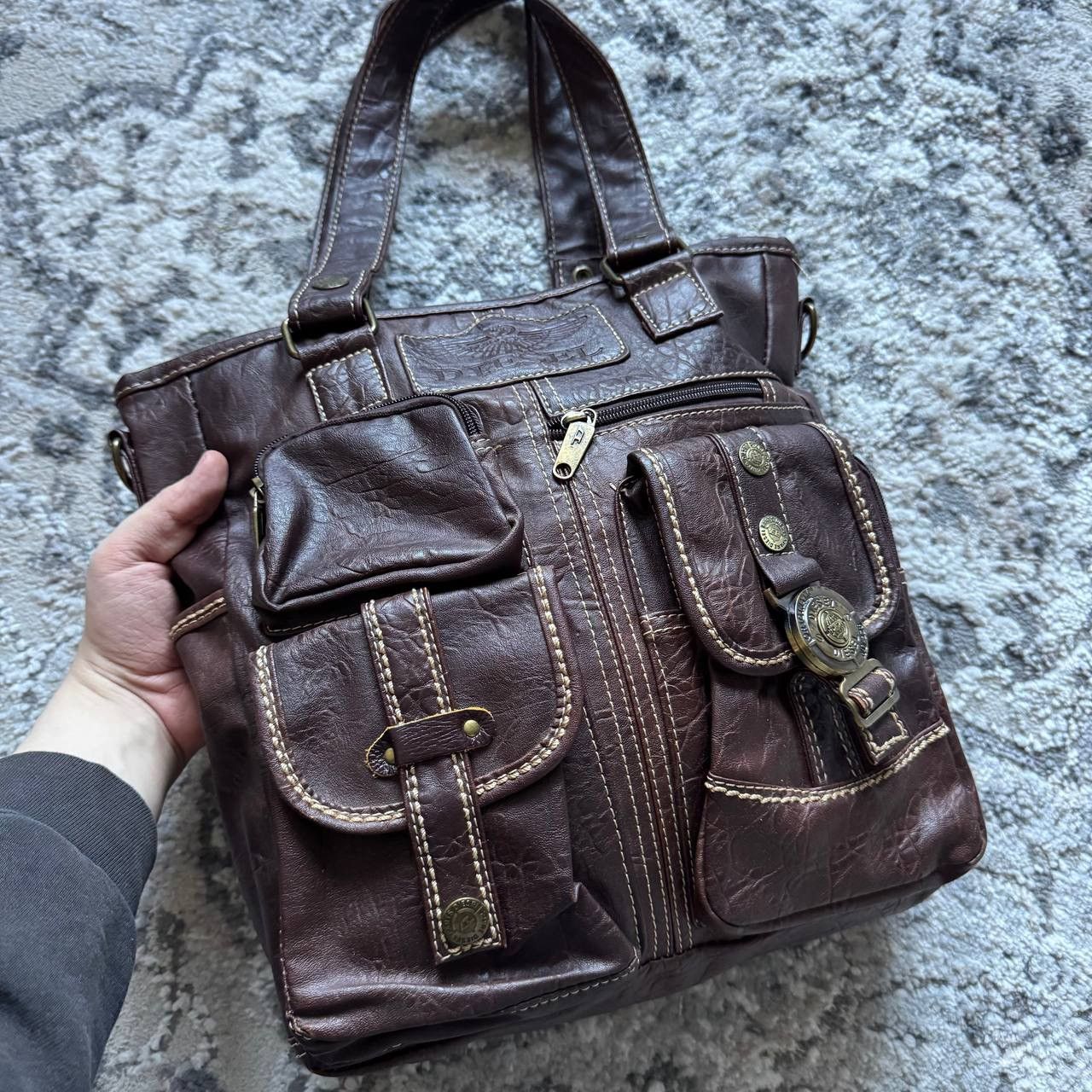 Diesel Vintage Diesel Leather Heavy Utility Retro Bag Avantgarde Size ONE SIZE - 2 Thumbnail