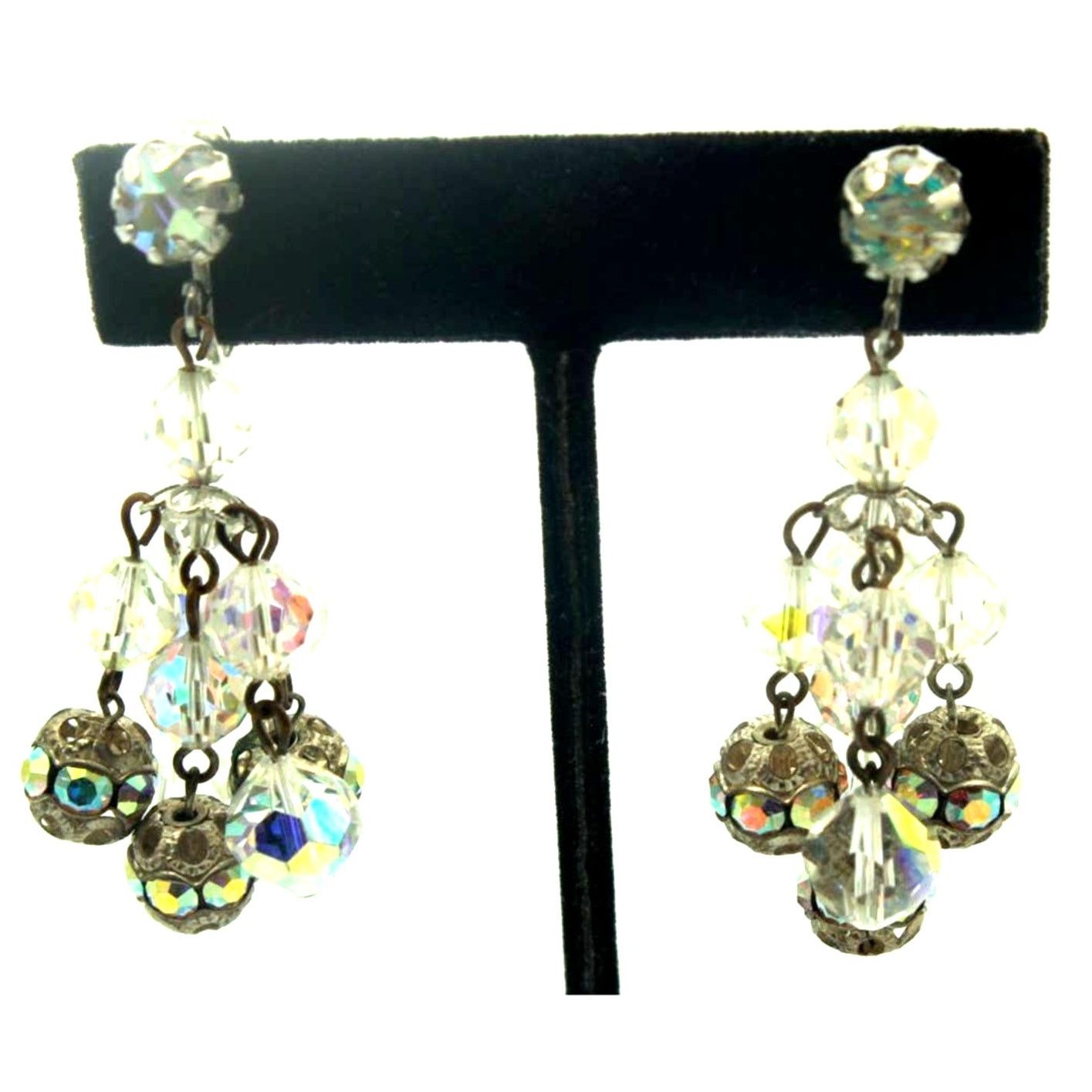Other Mid-Century Aurora Borealis Crystal Chandelier Earrings Size ONE SIZE - 1 Thumbnail