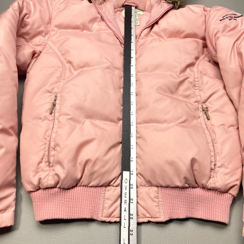 Polo Ralph Lauren Polo Jeans Ralph Lauren Womens Small Full Zip Hood Fur Lined Pink Puffer Jacket Size 28" / US 6 / IT 42 - 7 Thumbnail