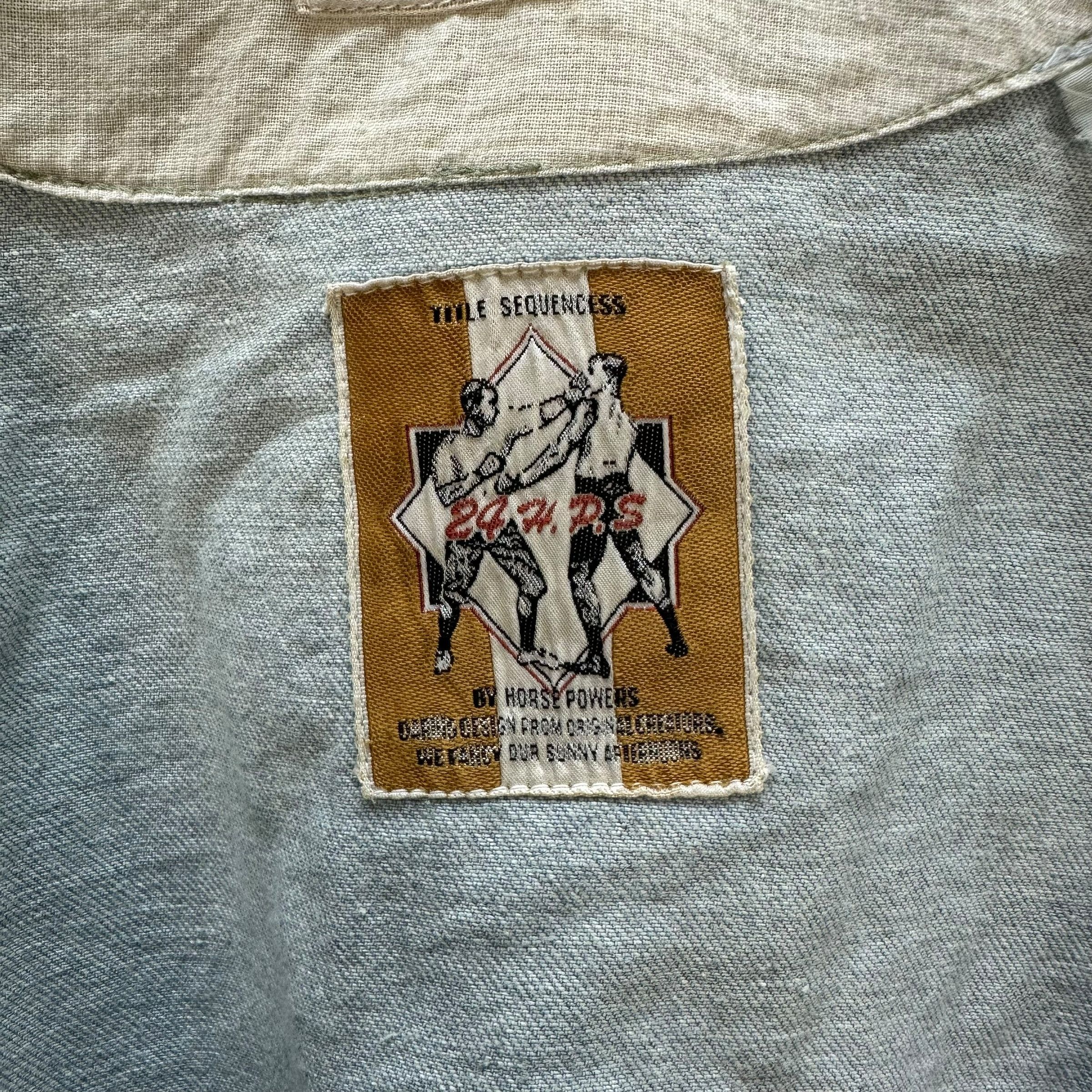 Vintage 90's HORSE POWERS 24 Denim Bomber Jacket #A60-1389 Size US XL / EU 56 / 4 - 10 Thumbnail