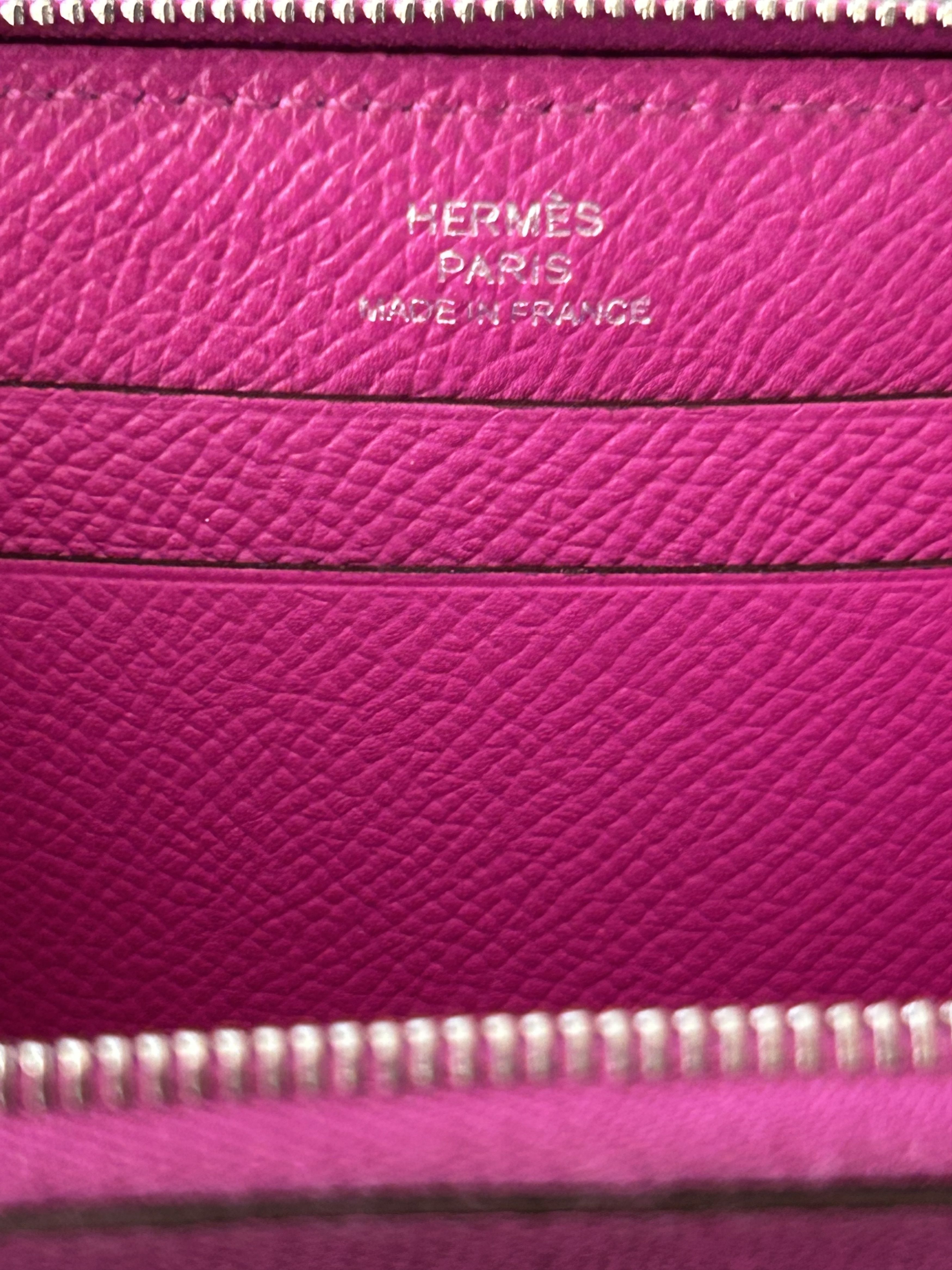 Hermes Pink Epsom & Palladium Hardware Silk'In Compact Wallet Size ONE SIZE - 4 Thumbnail