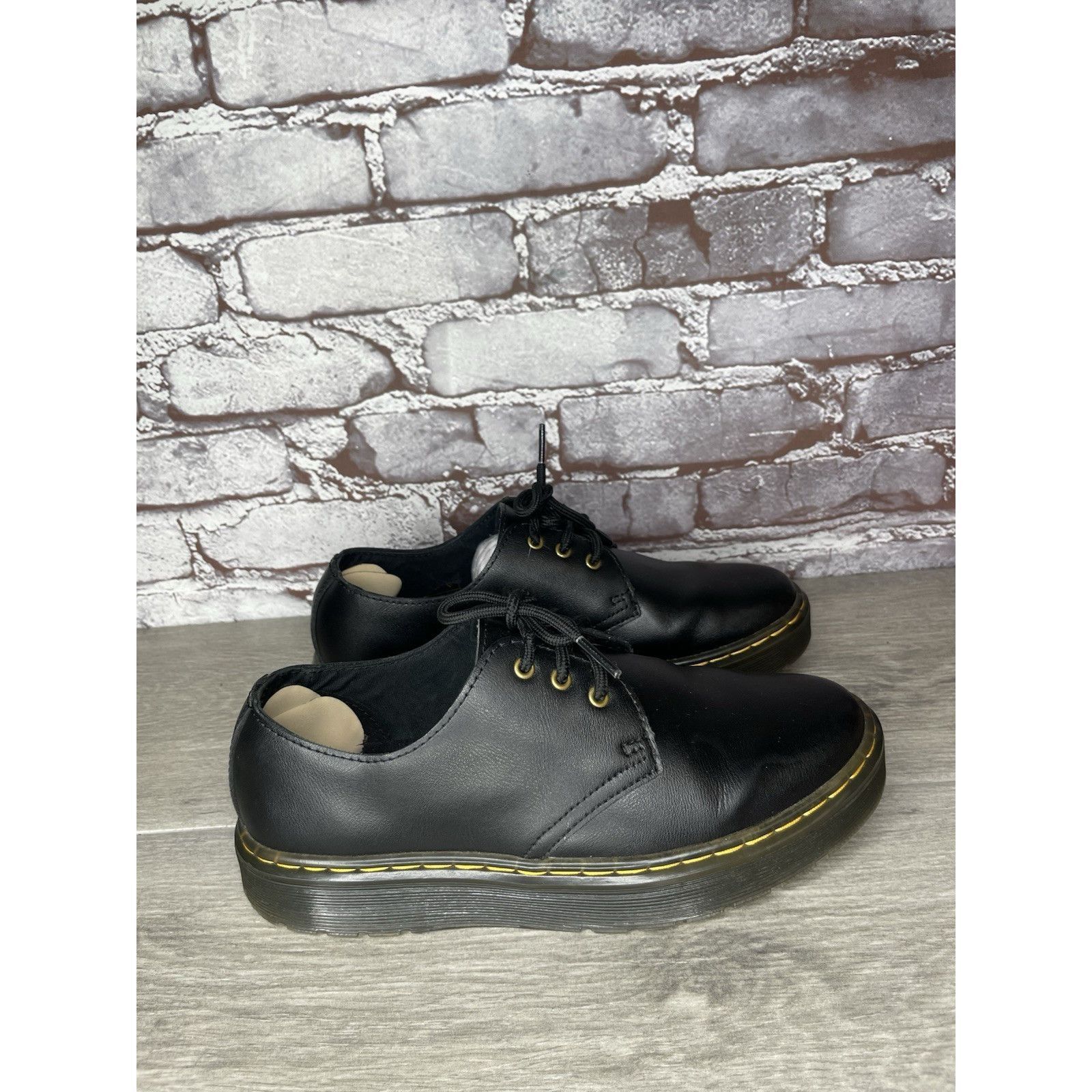 Dr. Martens DR MARTENS Air Wair ZAVALALO Unisex Black Leather Shoes Wome Size US 7 / IT 37 - 8 Thumbnail