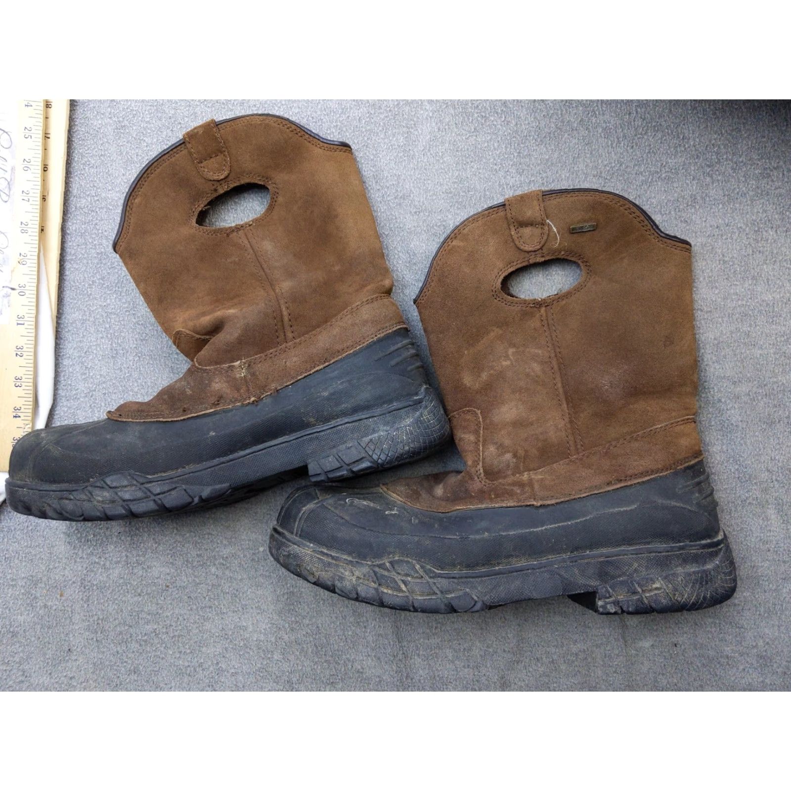 Vintage Herman Survivors Boots Mens 12 Brown Thinsulate Safety Toe Work Boots Leather Rubber Slip Resistant Size US 12 / EU 45 - 2 Thumbnail
