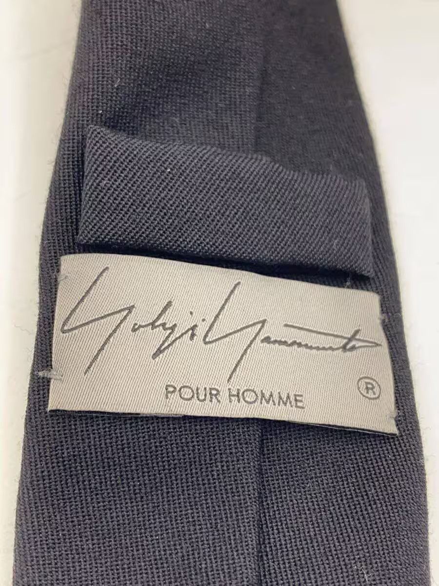 Yohji Yamamoto YOHJI YAMAMOTO Wool Black Solid Men's Tie Size ONE SIZE - 2 Thumbnail