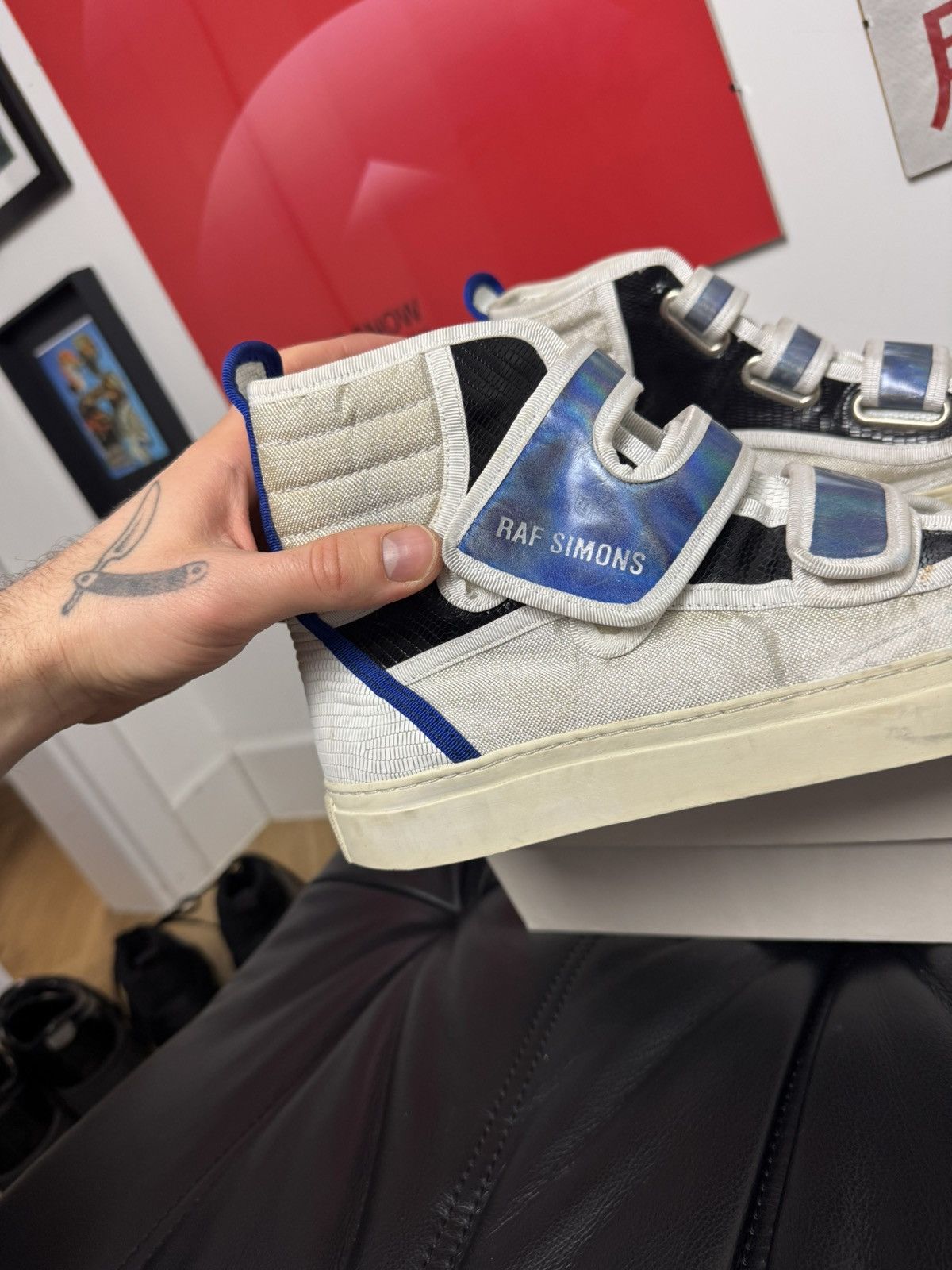 Raf Simons Raf Simons Velcro High-top Archive Sneakers Designer White Size US 7 / EU 40 - 2 Thumbnail