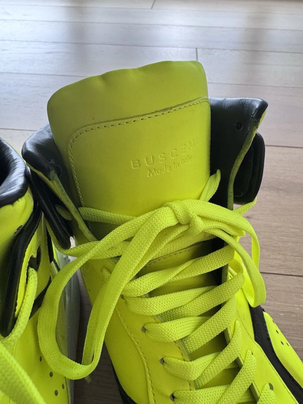 Buscemi Buscemi Mens Basket Neon Yellow High Top SneakerUS 11 Size US 11 / EU 44 - 8 Thumbnail